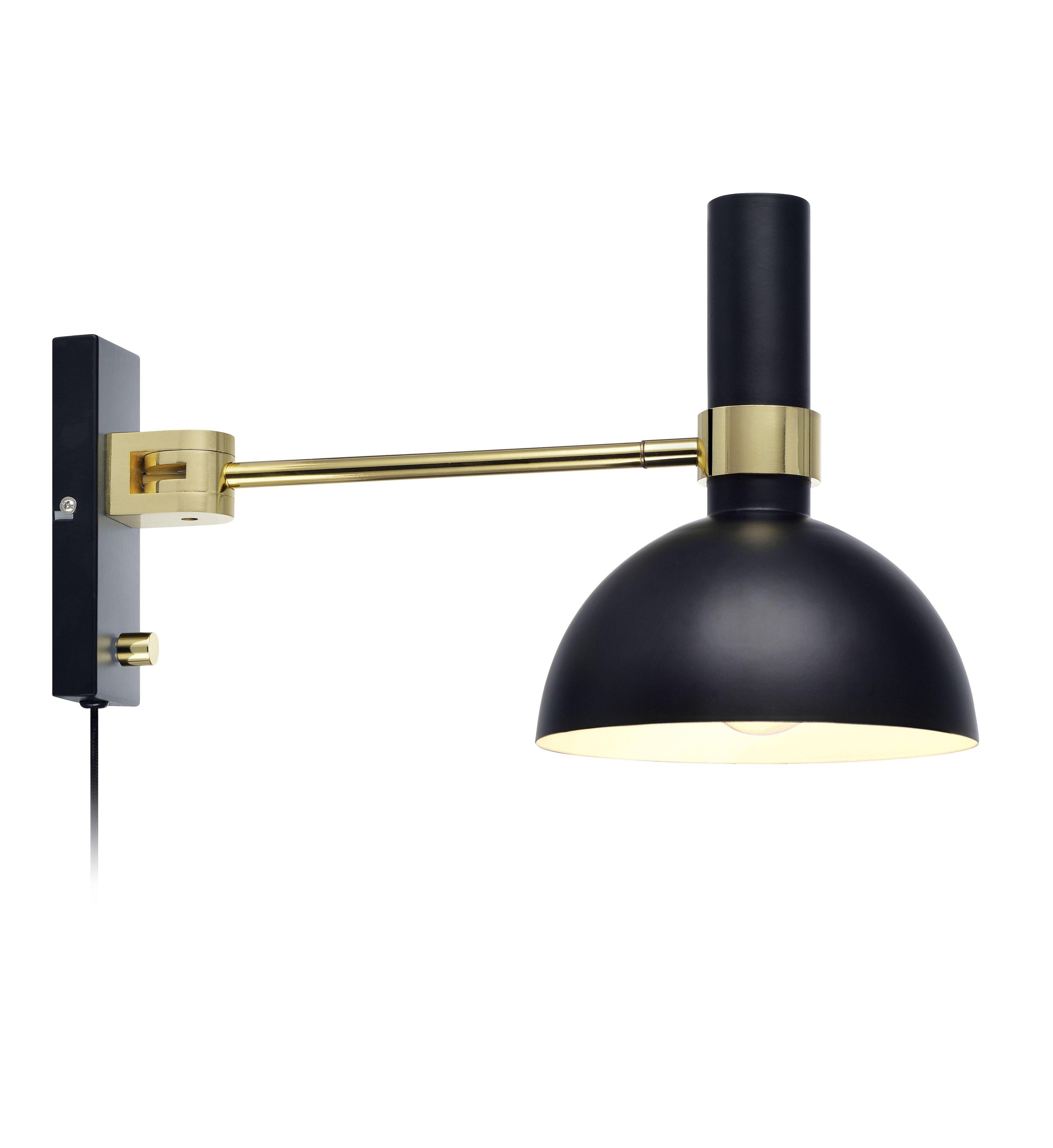 LARRY vägglampa 1L Black/Brushed Brass