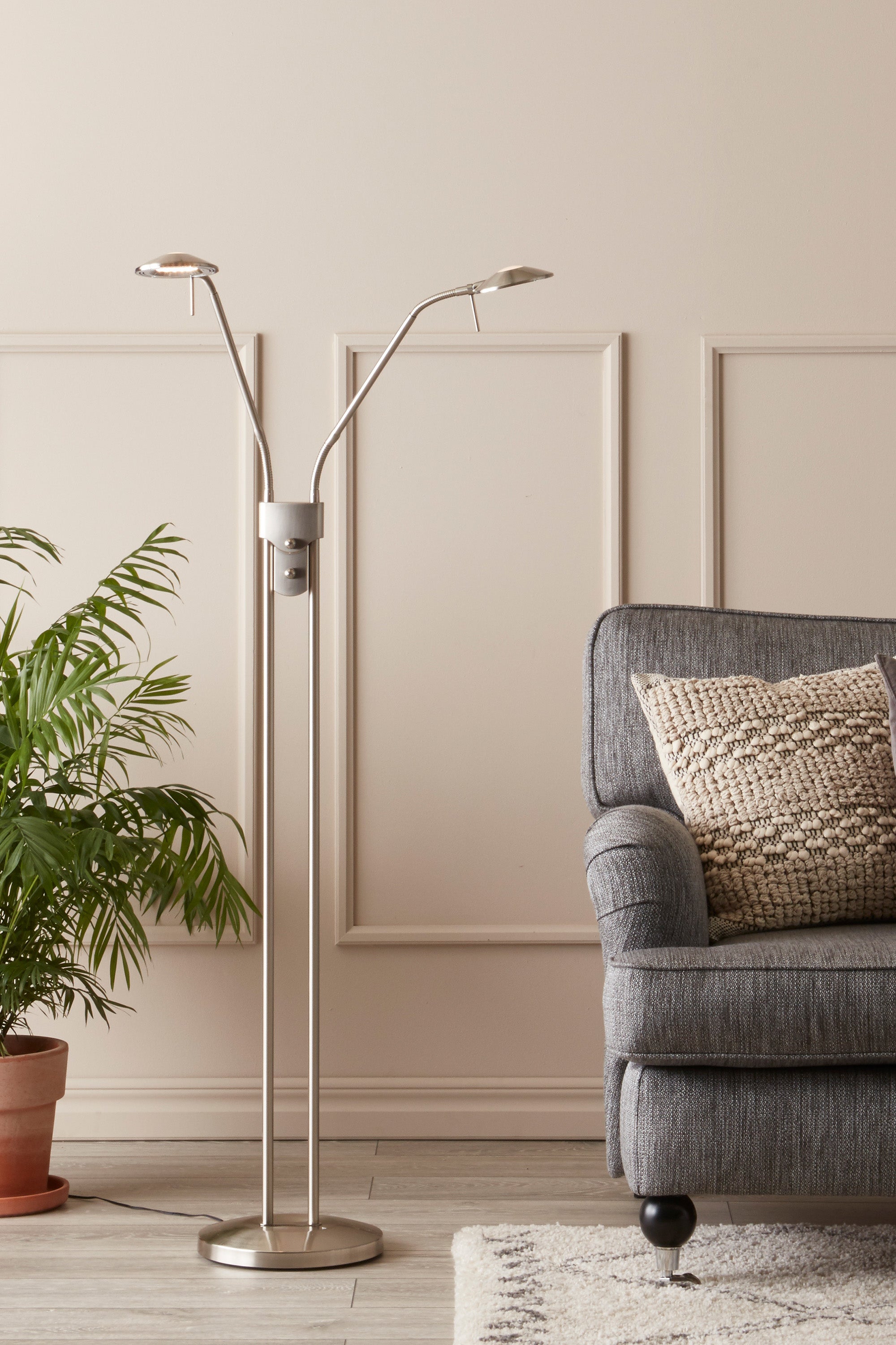 HUDSON golvlampa 2L Steel