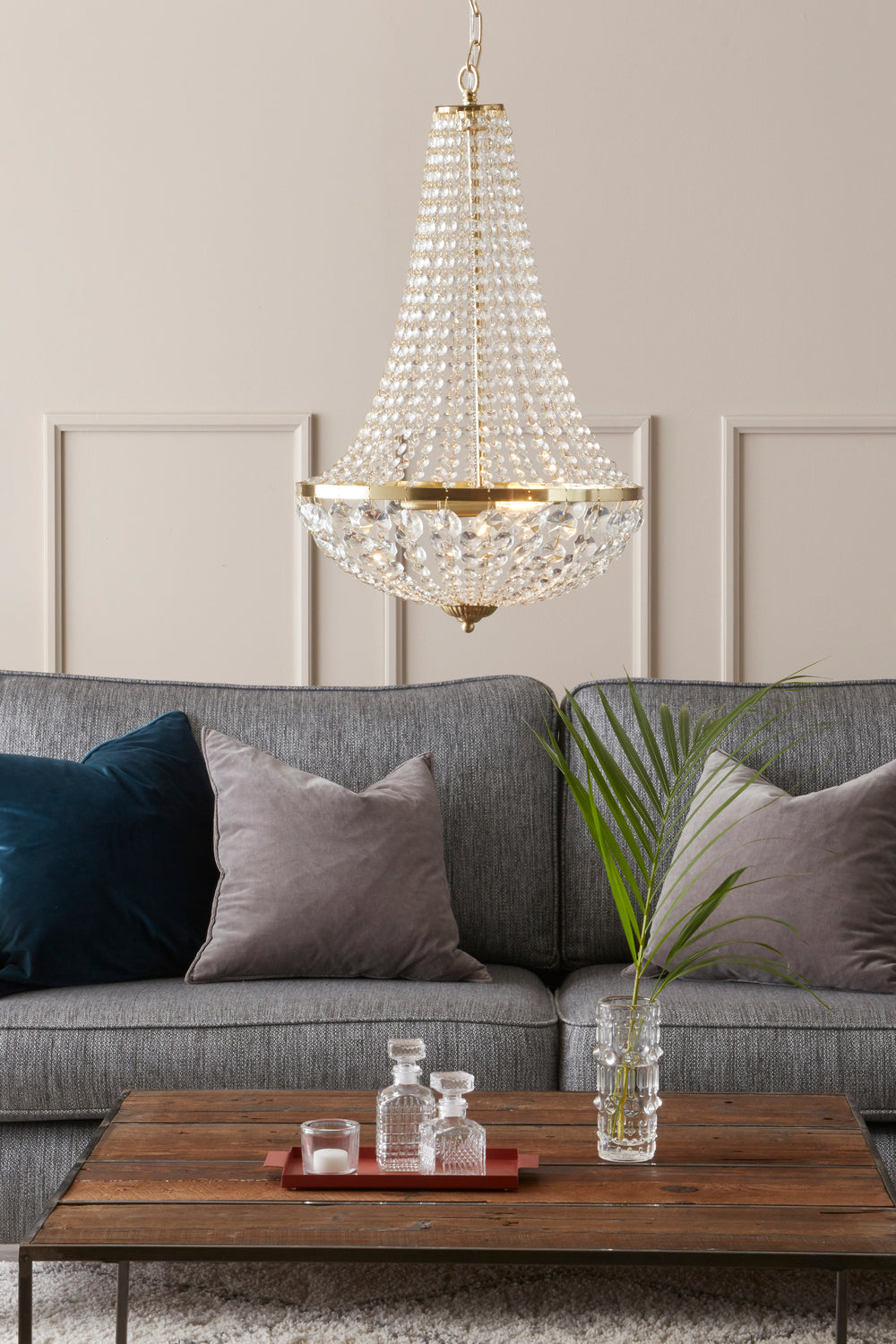 GRÄNSÖ takkrona 2L 40cm Brushed Brass/MC