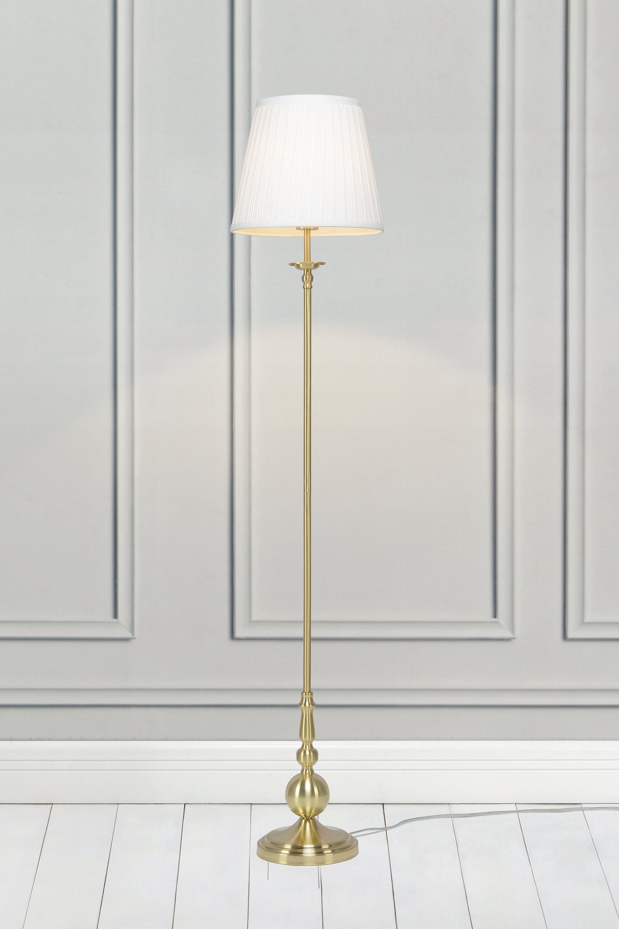 IMPERIA golvlampa 1L Brass/White