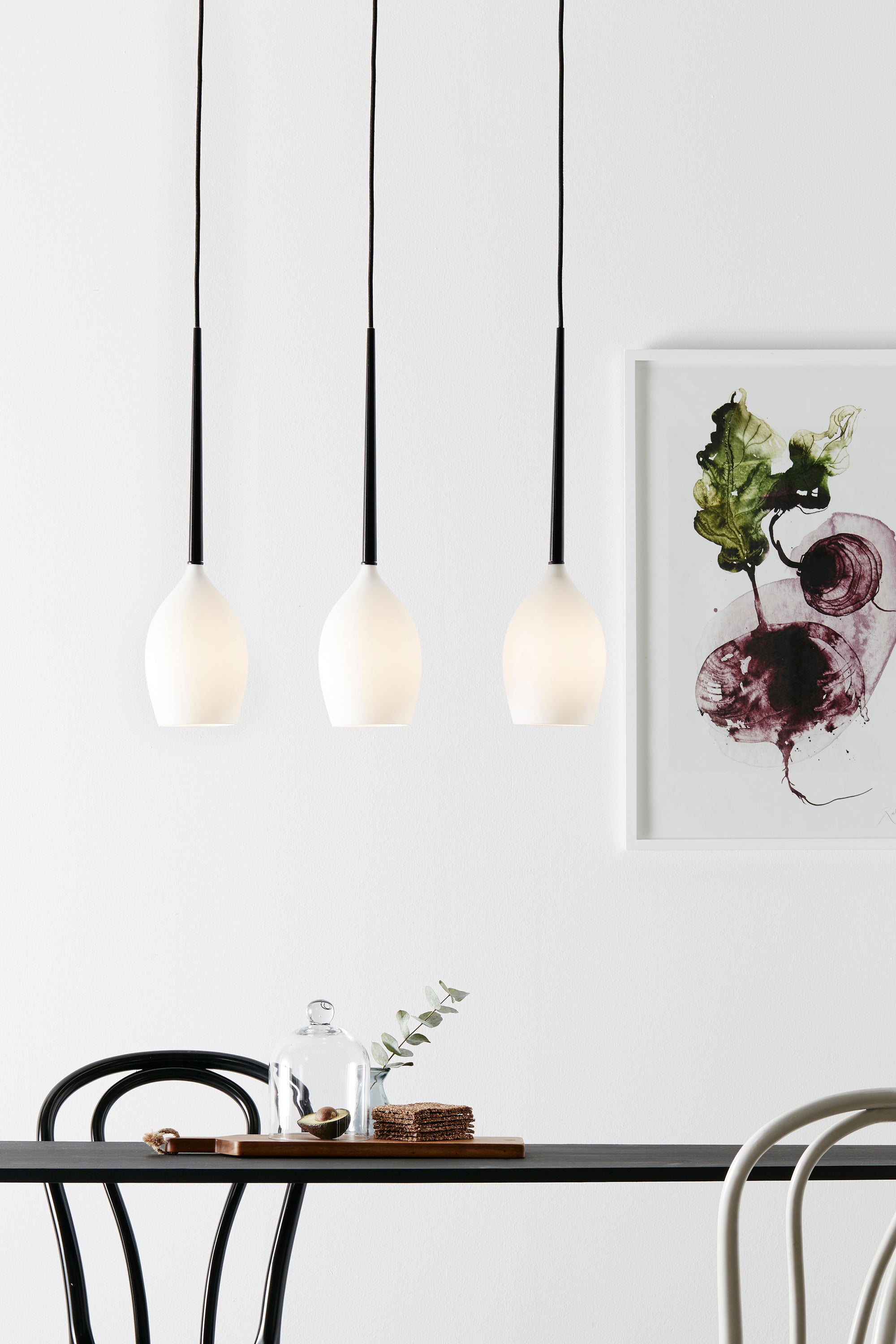 SALUT taklampa 3L Black/White