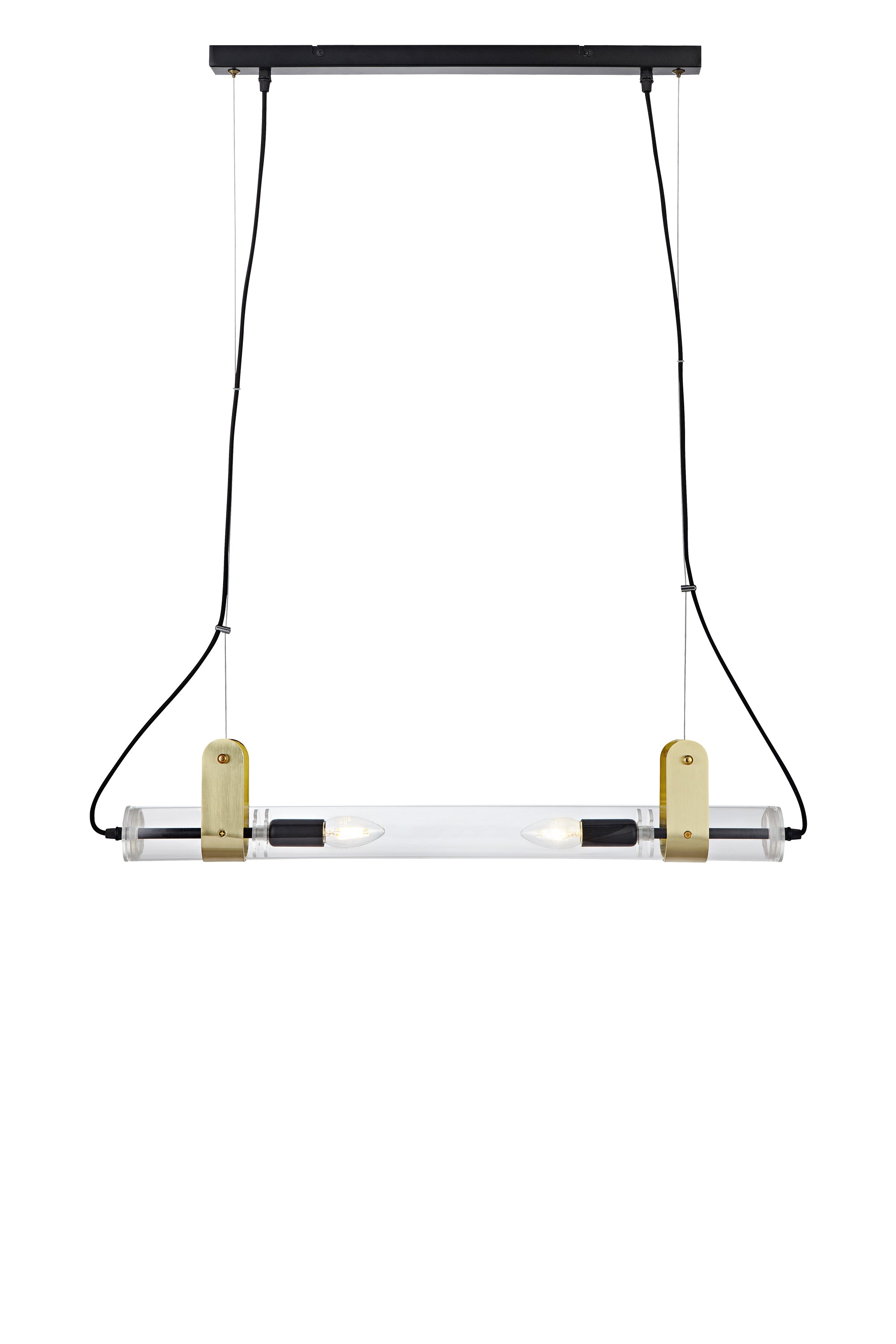 WINSTON taklampa 2L Brushed Brass/Clear