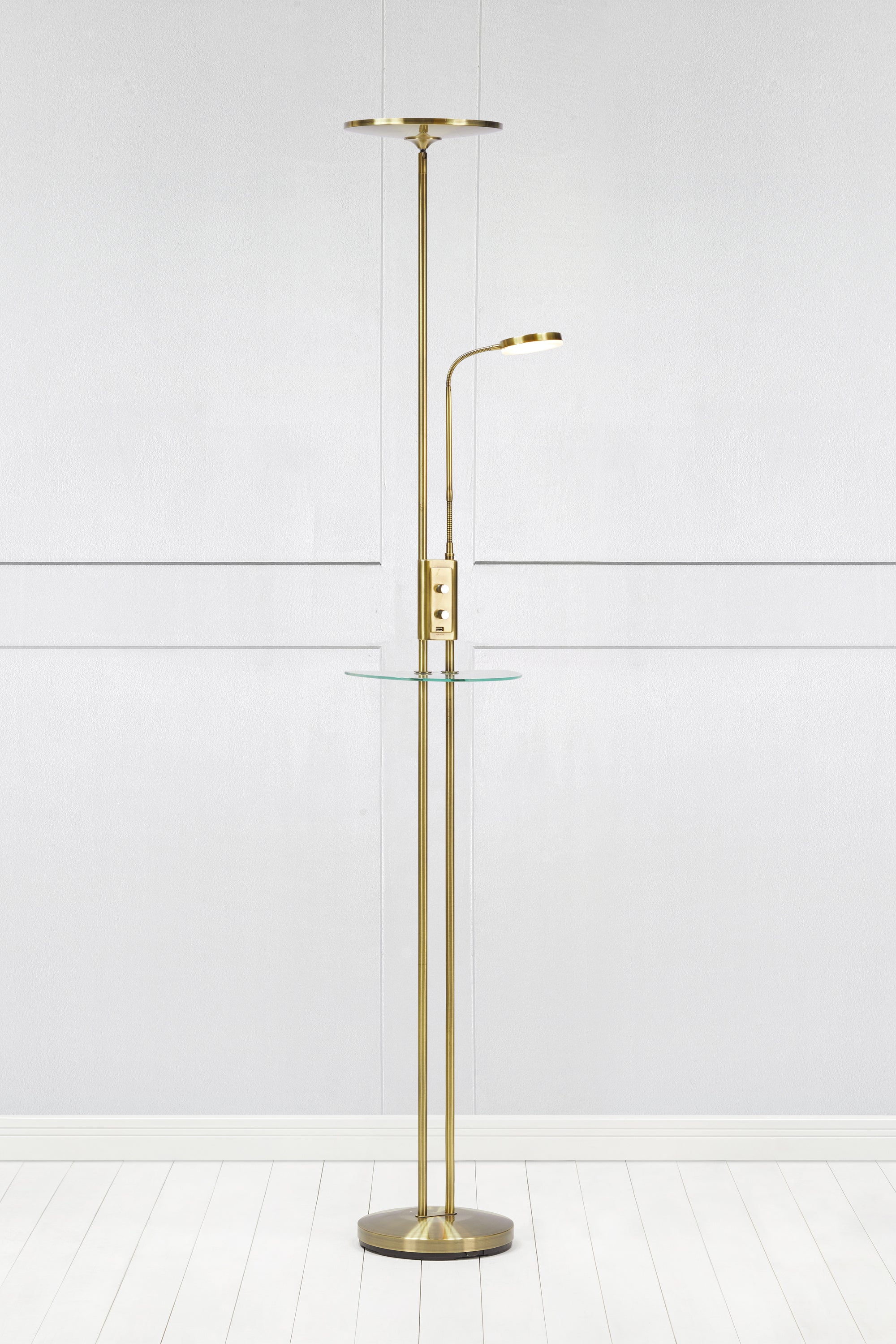 FRIEND Uplight 2L LED Antique Brass USB