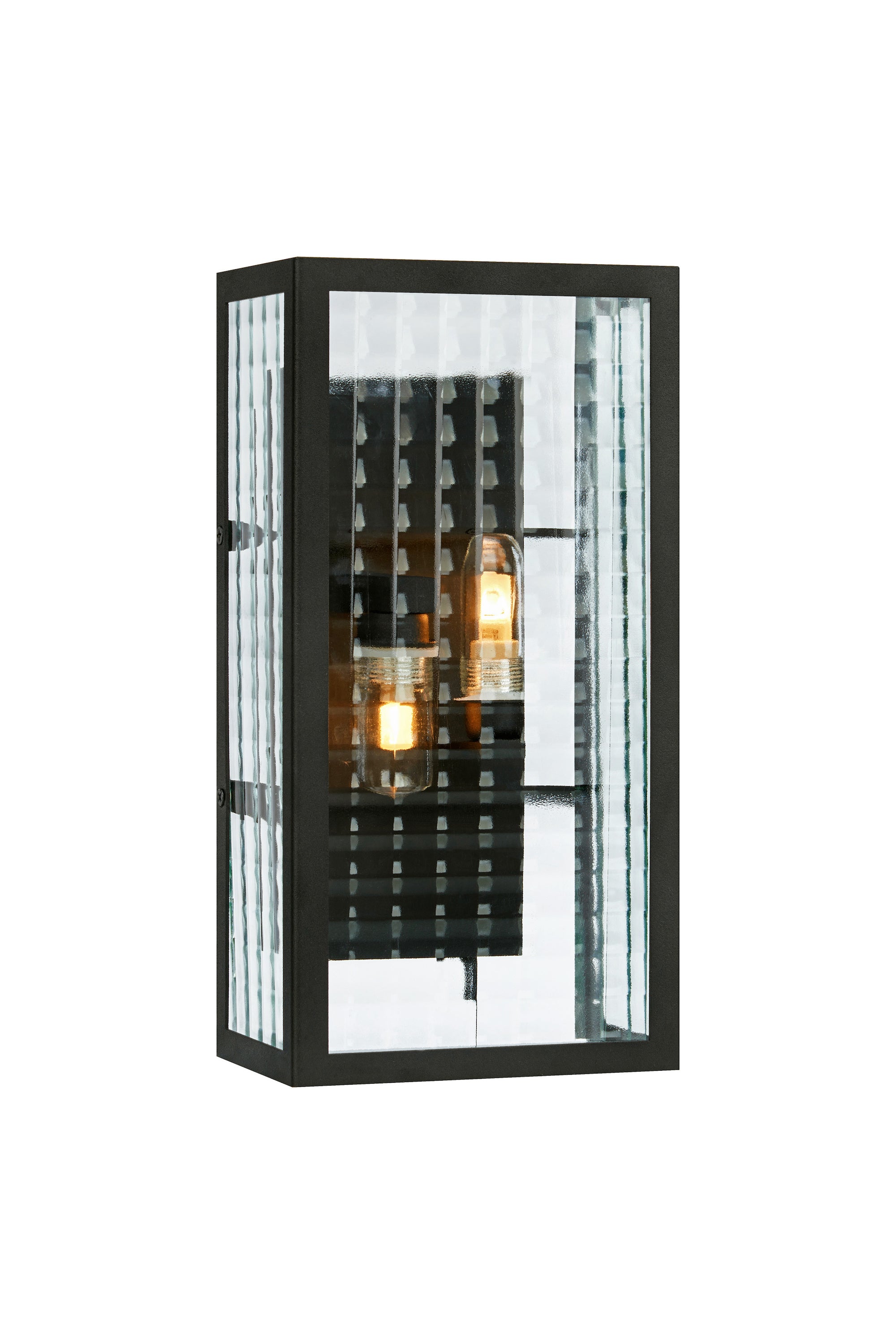 FULHAM vägglampa 2L Black/Clear IP44