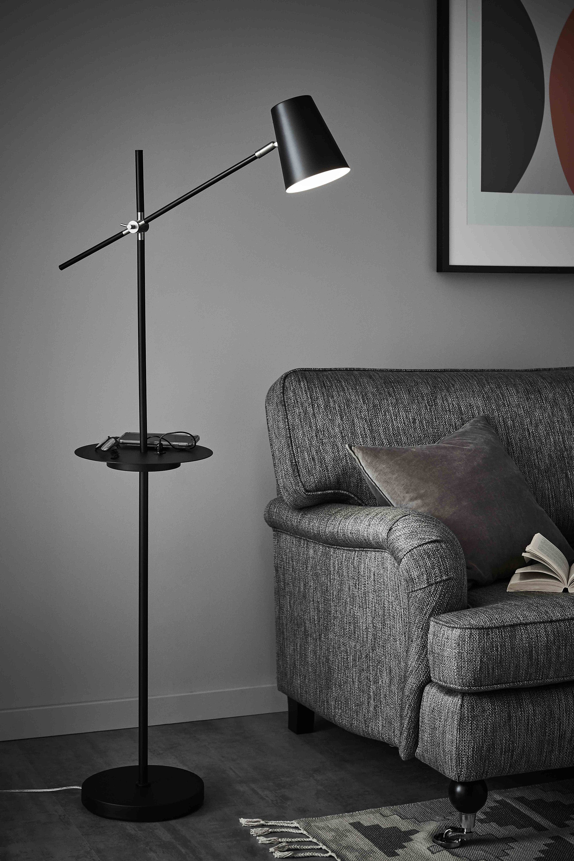 LINEAR golvlampa 1L USB Black