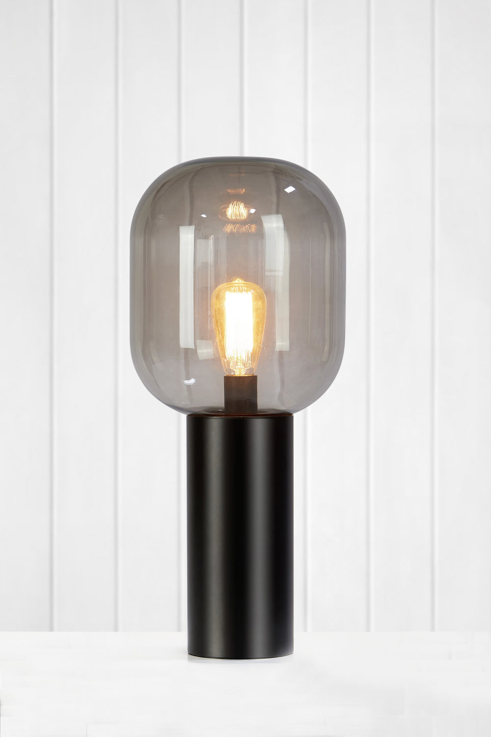 BROOKLYN bordslampa 1L 56cm Black/Smoke
