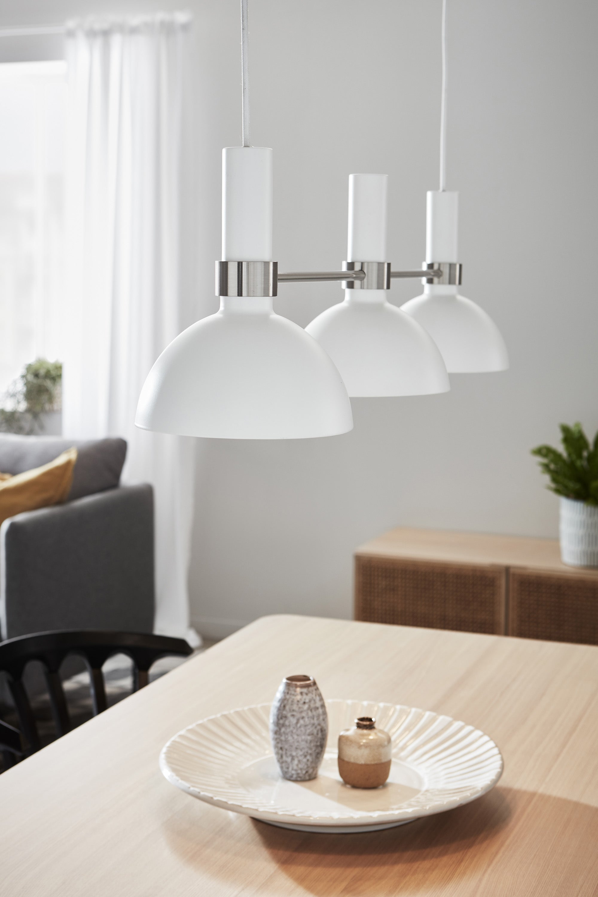 LARRY taklampa 3L White/Steel