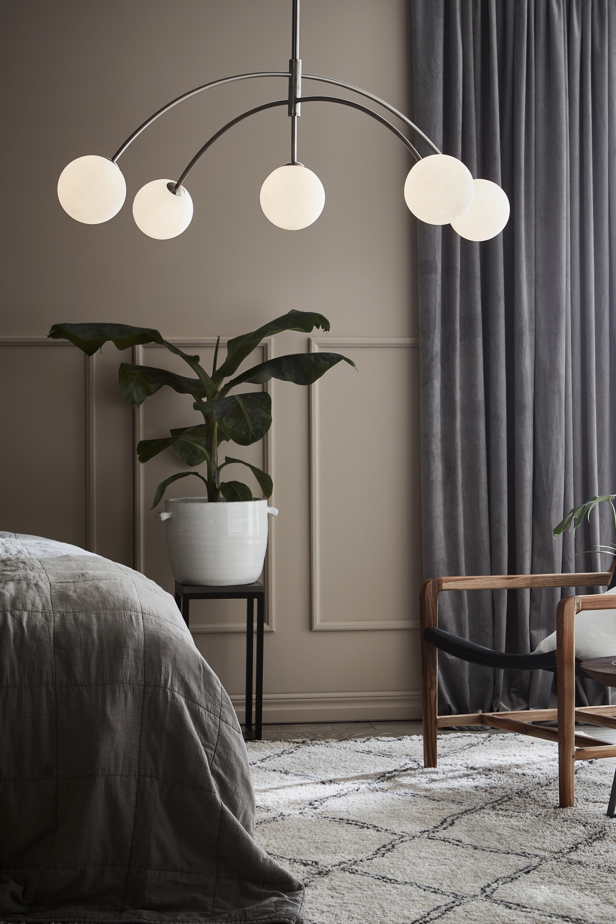 HEAVEN taklampa 5L Steel/Opal