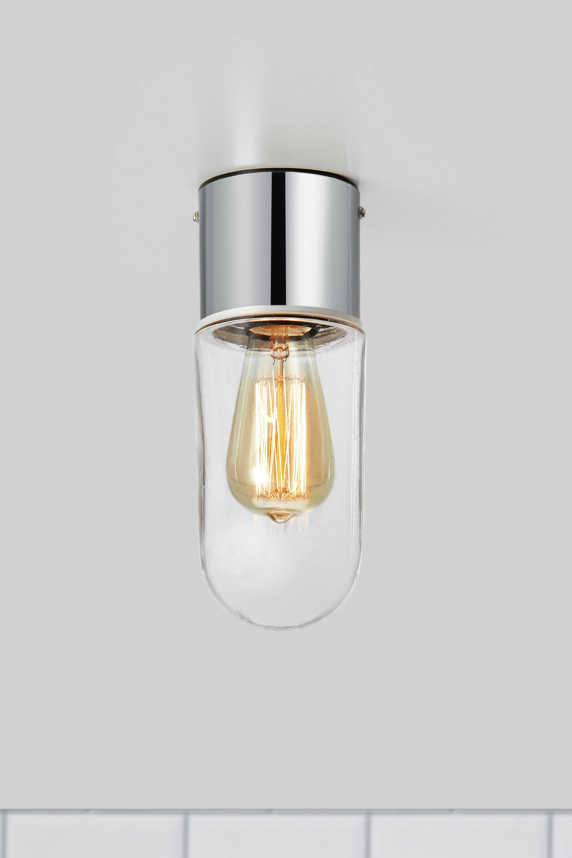 ZEN taklampa 1L Chrome/Clear IP44