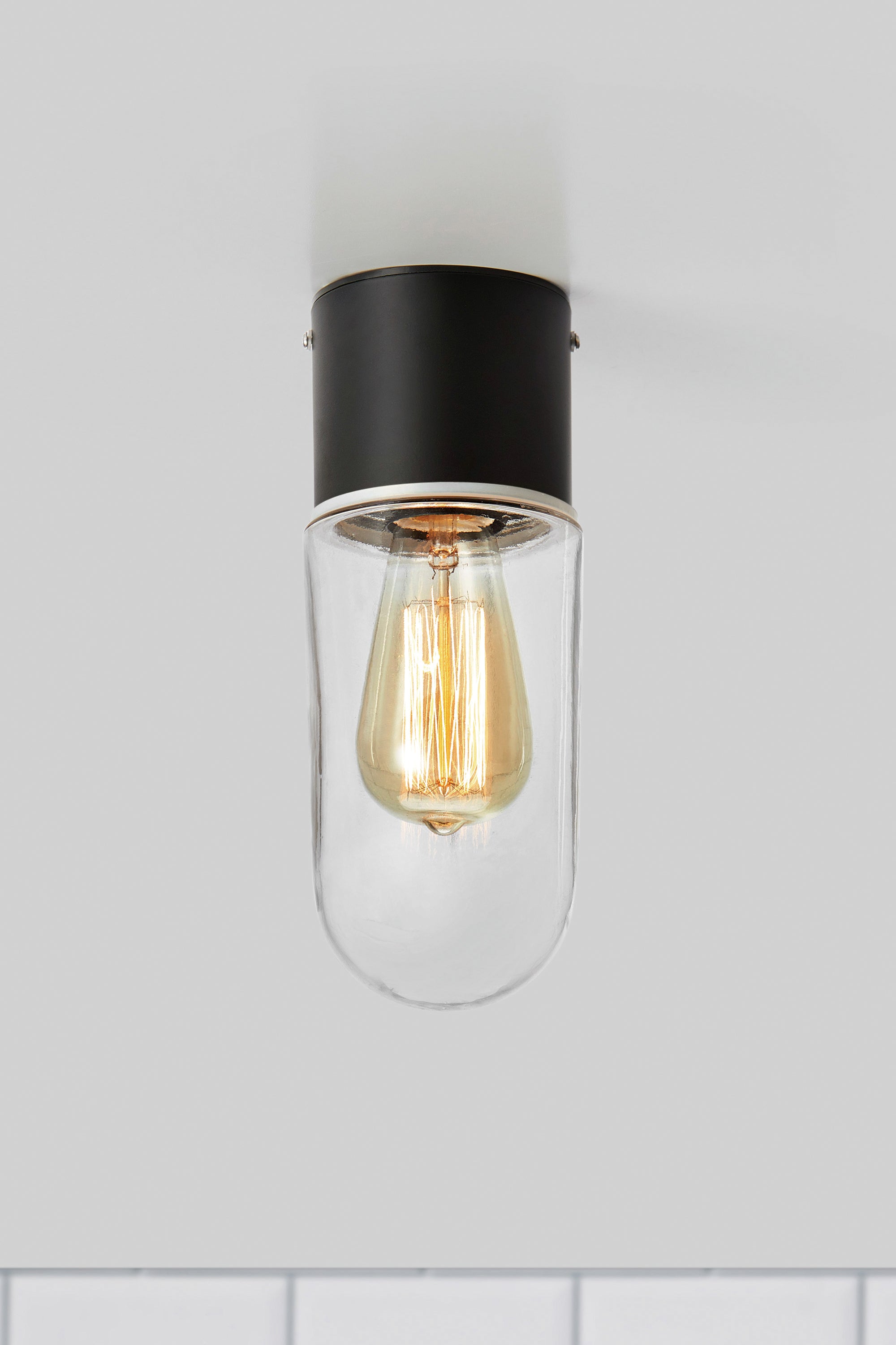ZEN taklampa 1L Black/Clear IP44