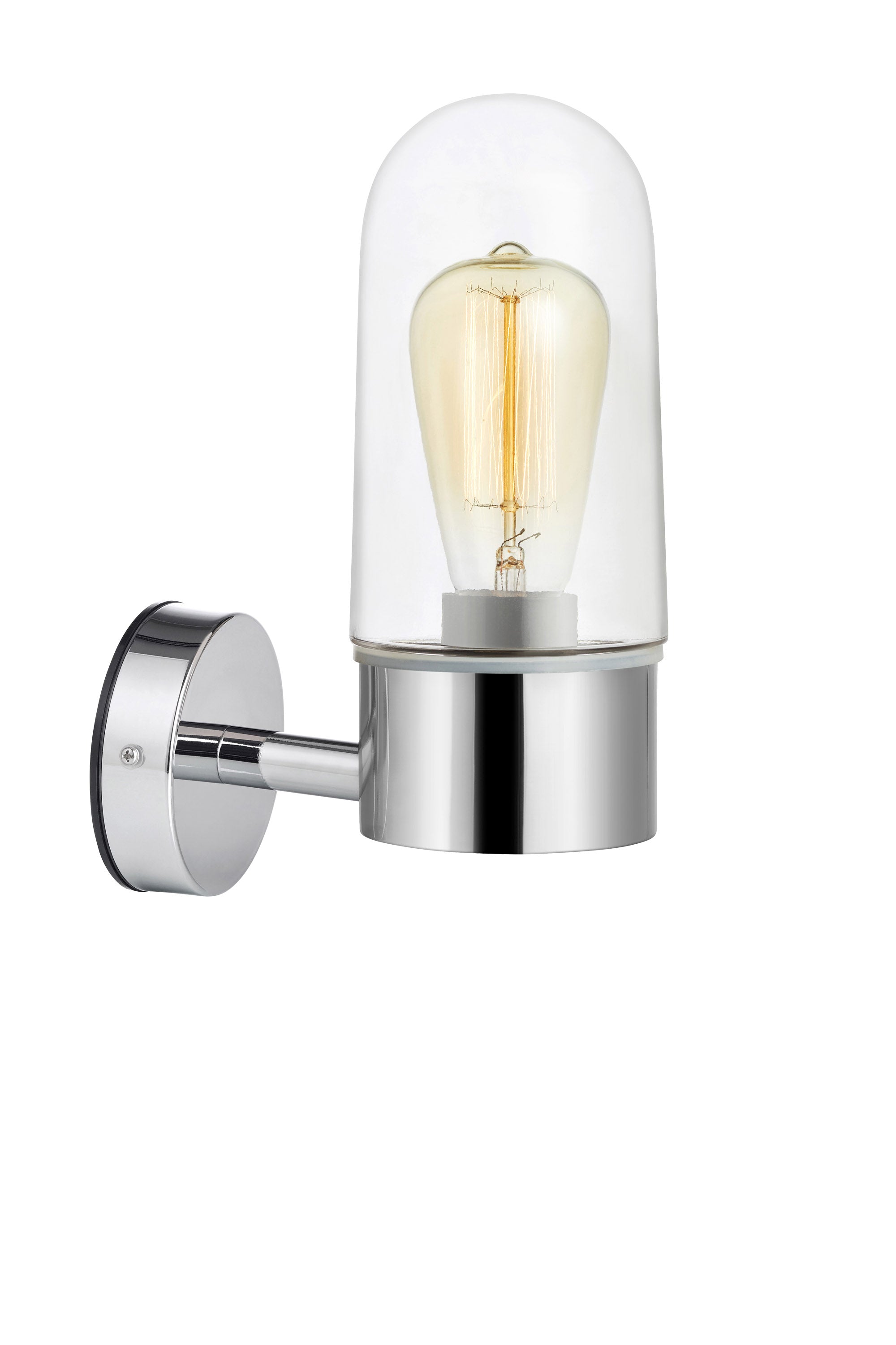 ZEN vägglampa 1L Chrome/Clear IP44
