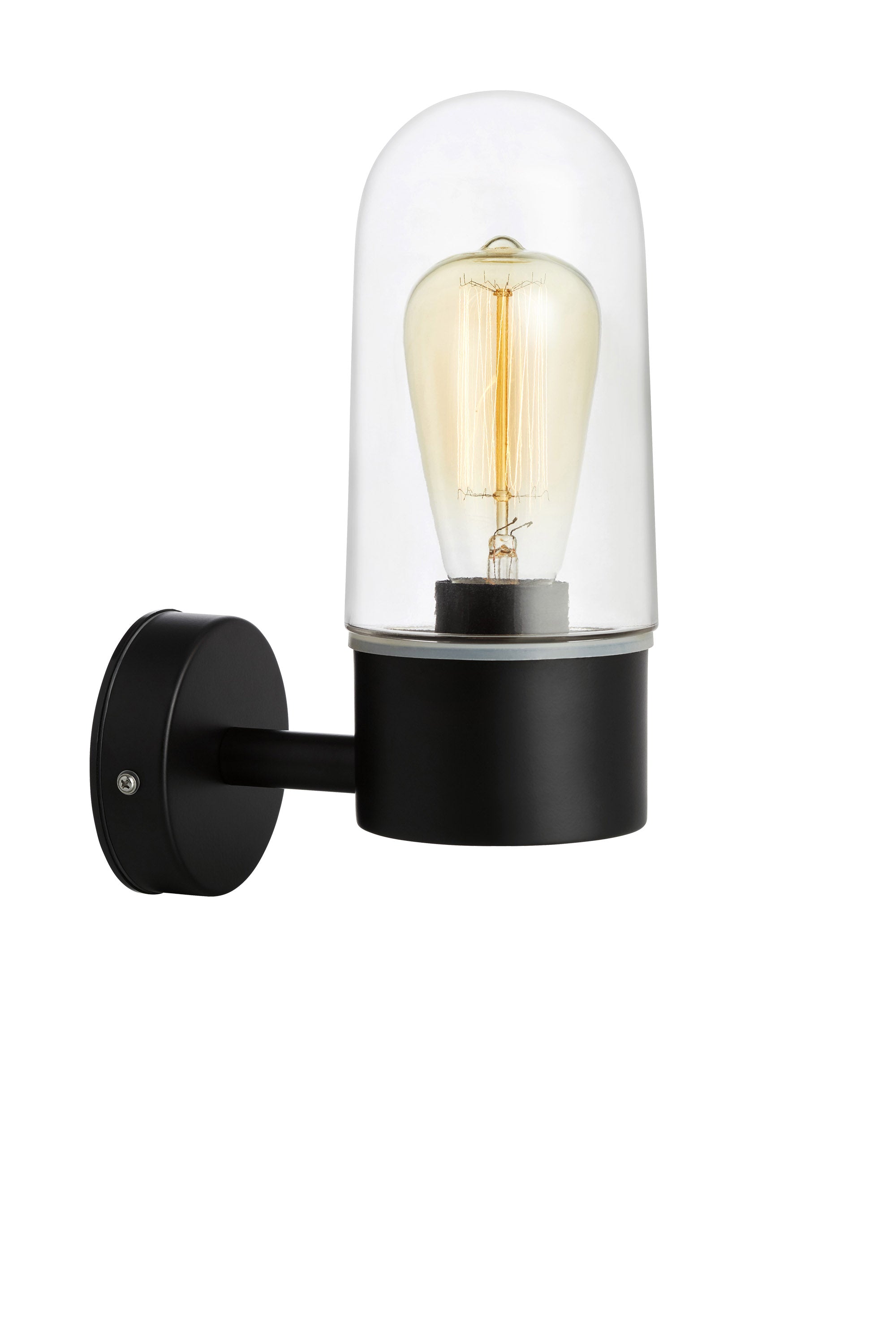 ZEN vägglampa 1L Black/Clear IP44