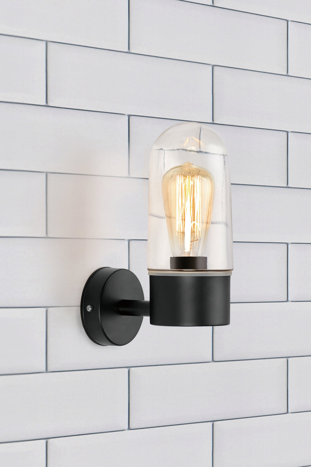 ZEN vägglampa 1L Black/Clear IP44