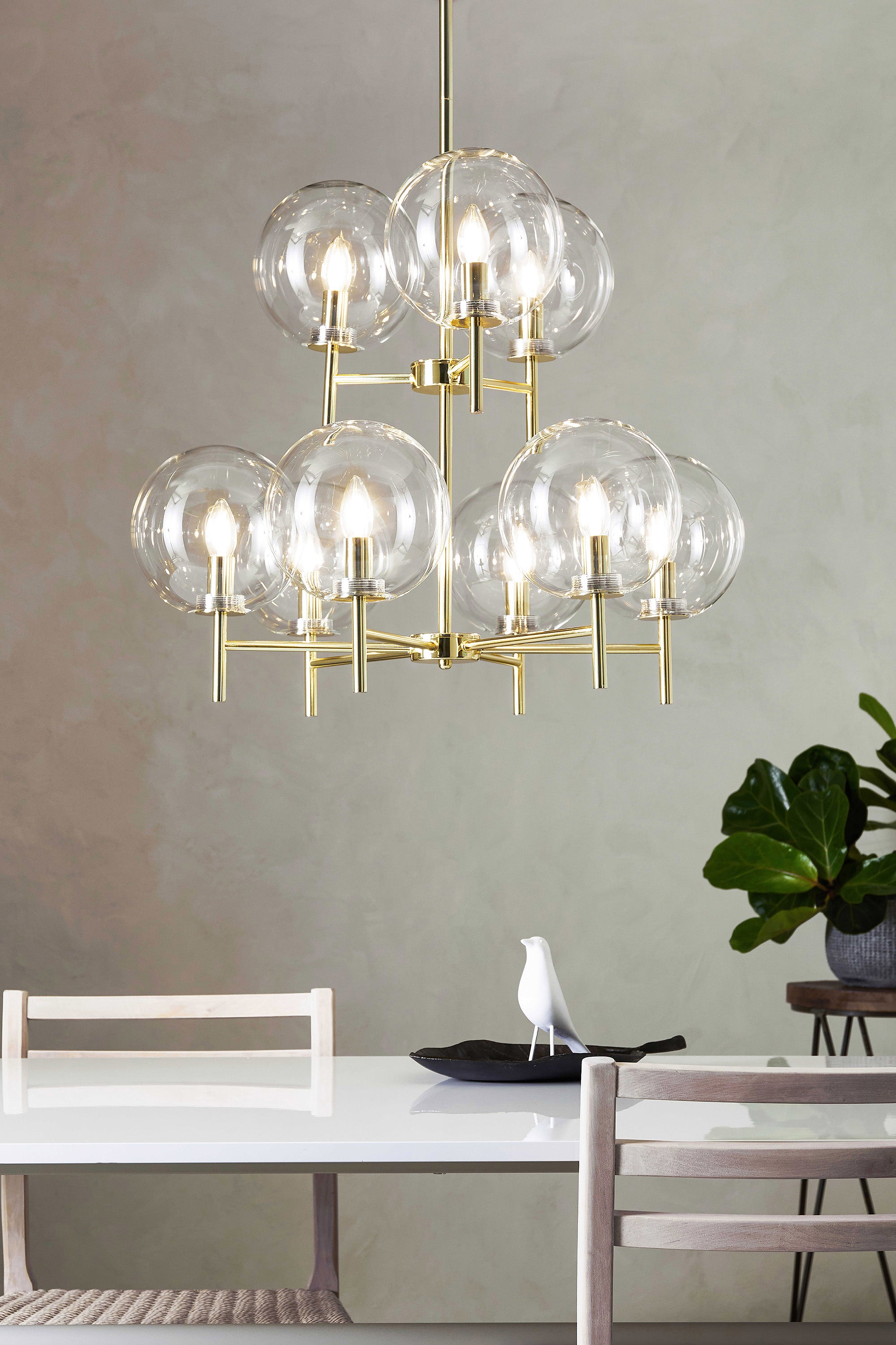 takkrona taklampa 9L Brass/Clear