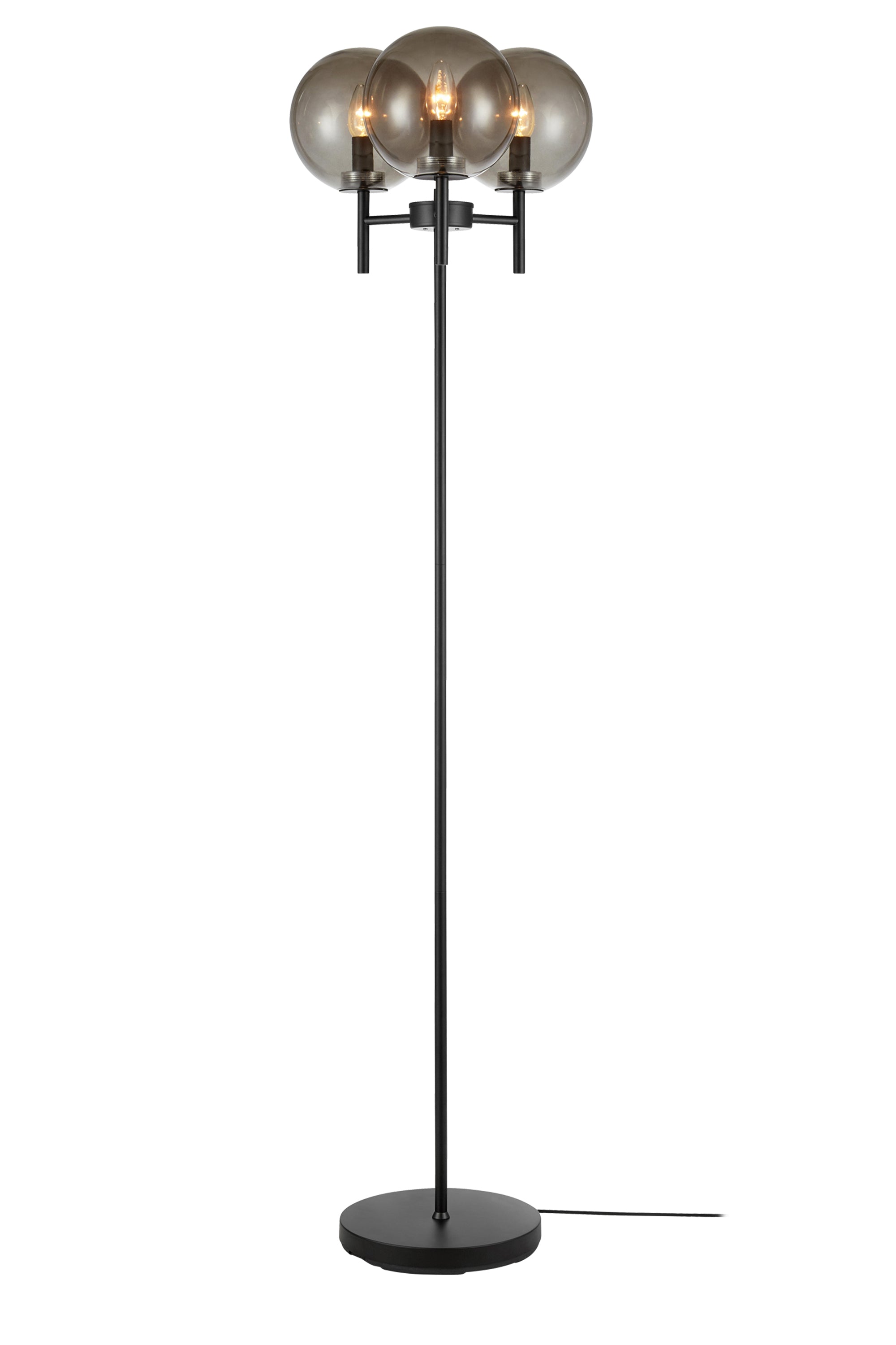 takkrona golvlampa 3L Black/Smoke
