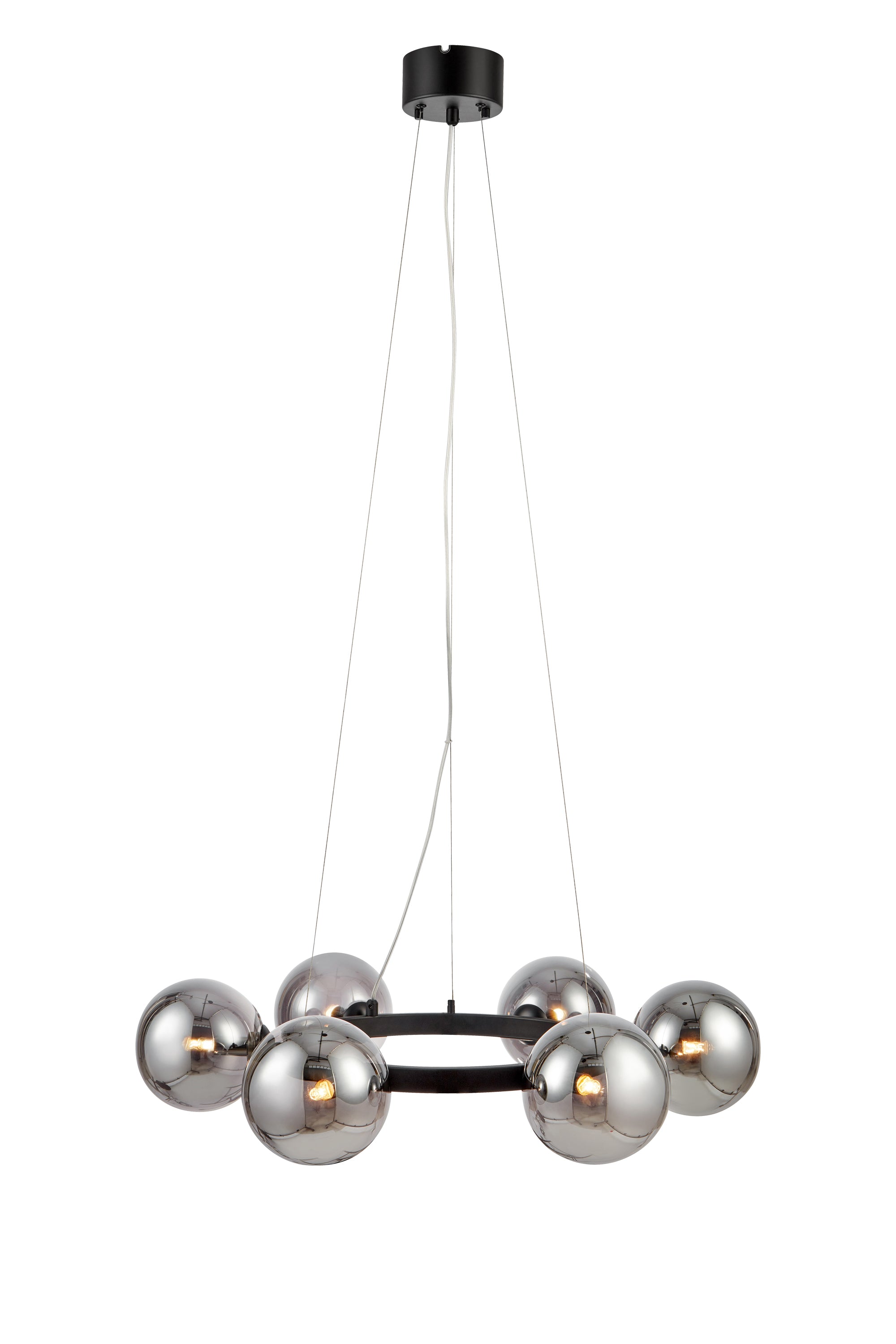 CIRCLE taklampa 6L Black/Smoke