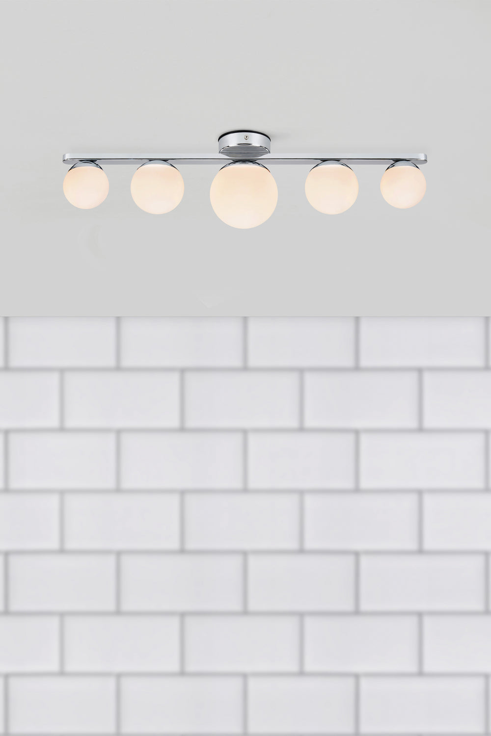 PURO kattovalaisin/seinävalaisin 5L Chrome/Opal IP44