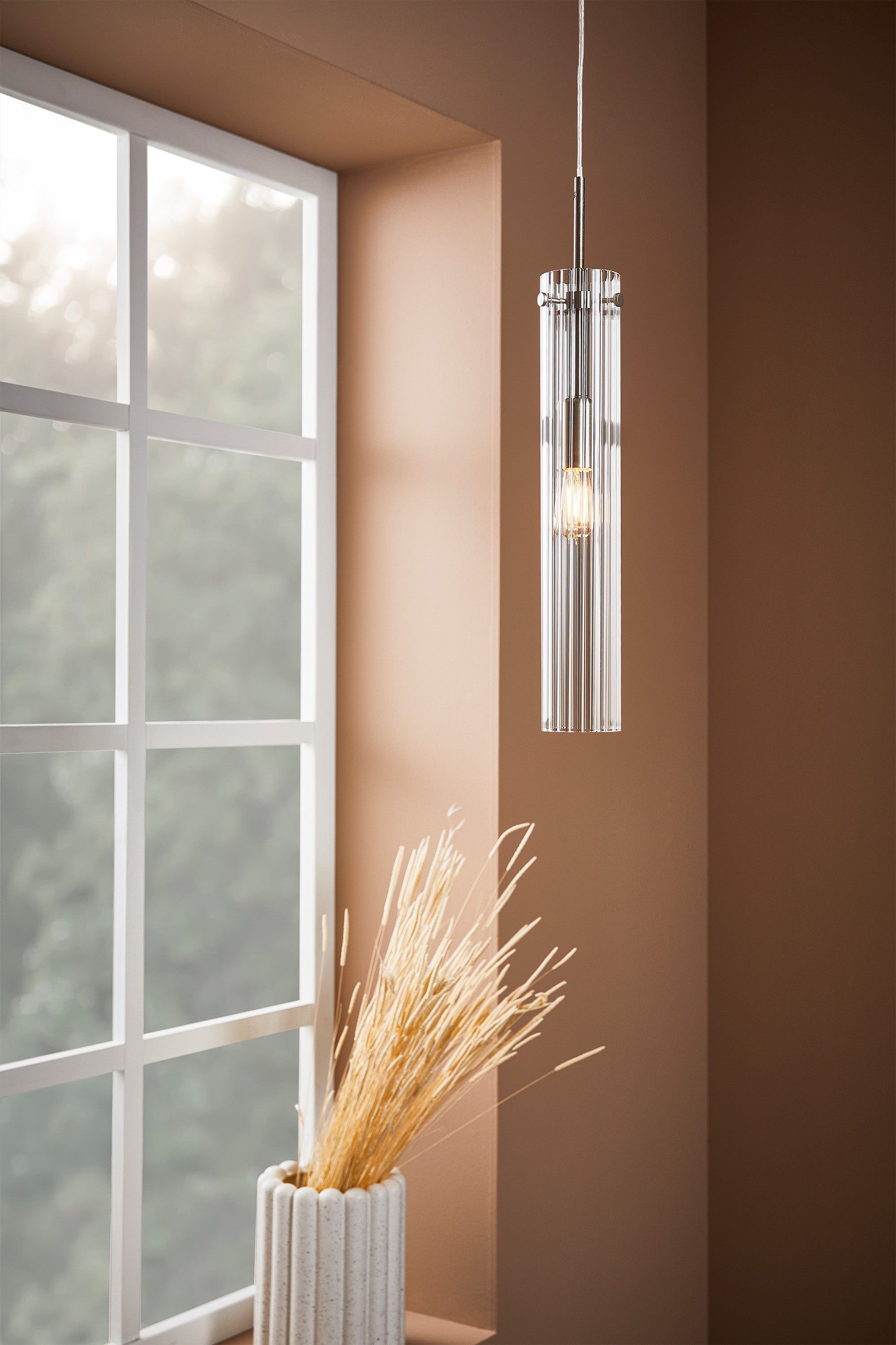 TUBO taklampa 1L Steel/Clear
