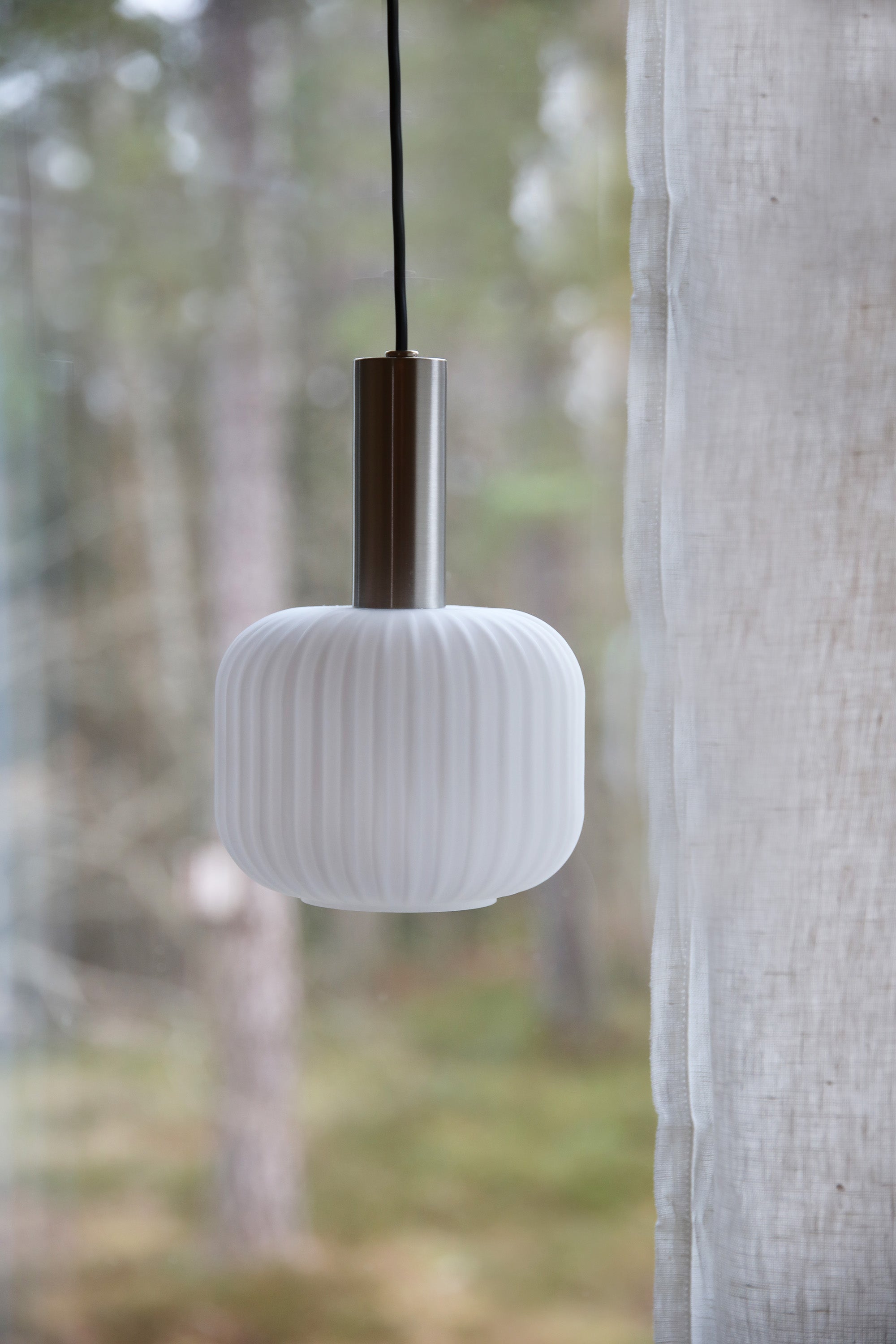 SOBER taklampa Small 1L Steel/White