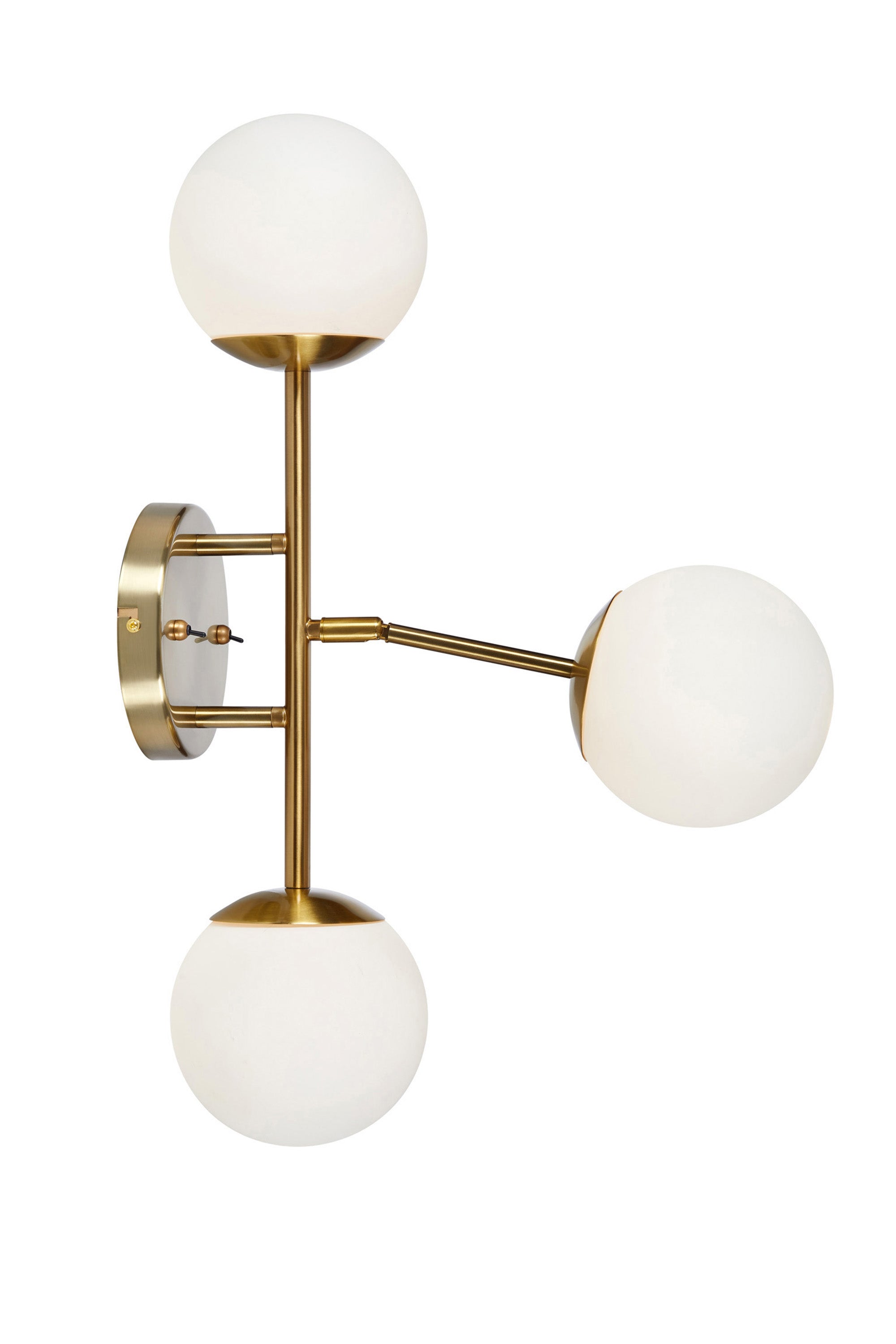 TRINITY vägglampa 3L Brass/White
