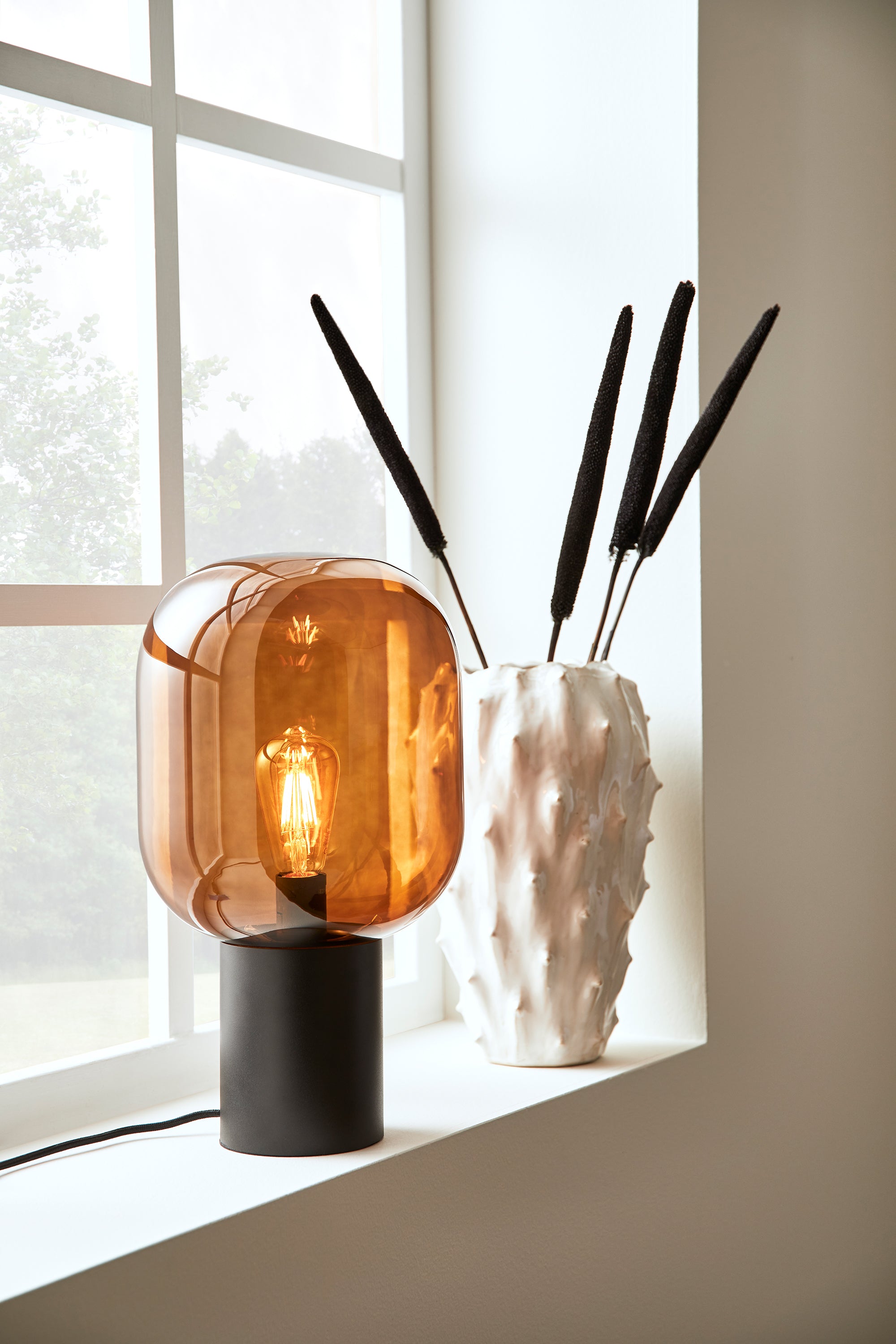BROOKLYN bordslampa 1L 44cm Black/Brown