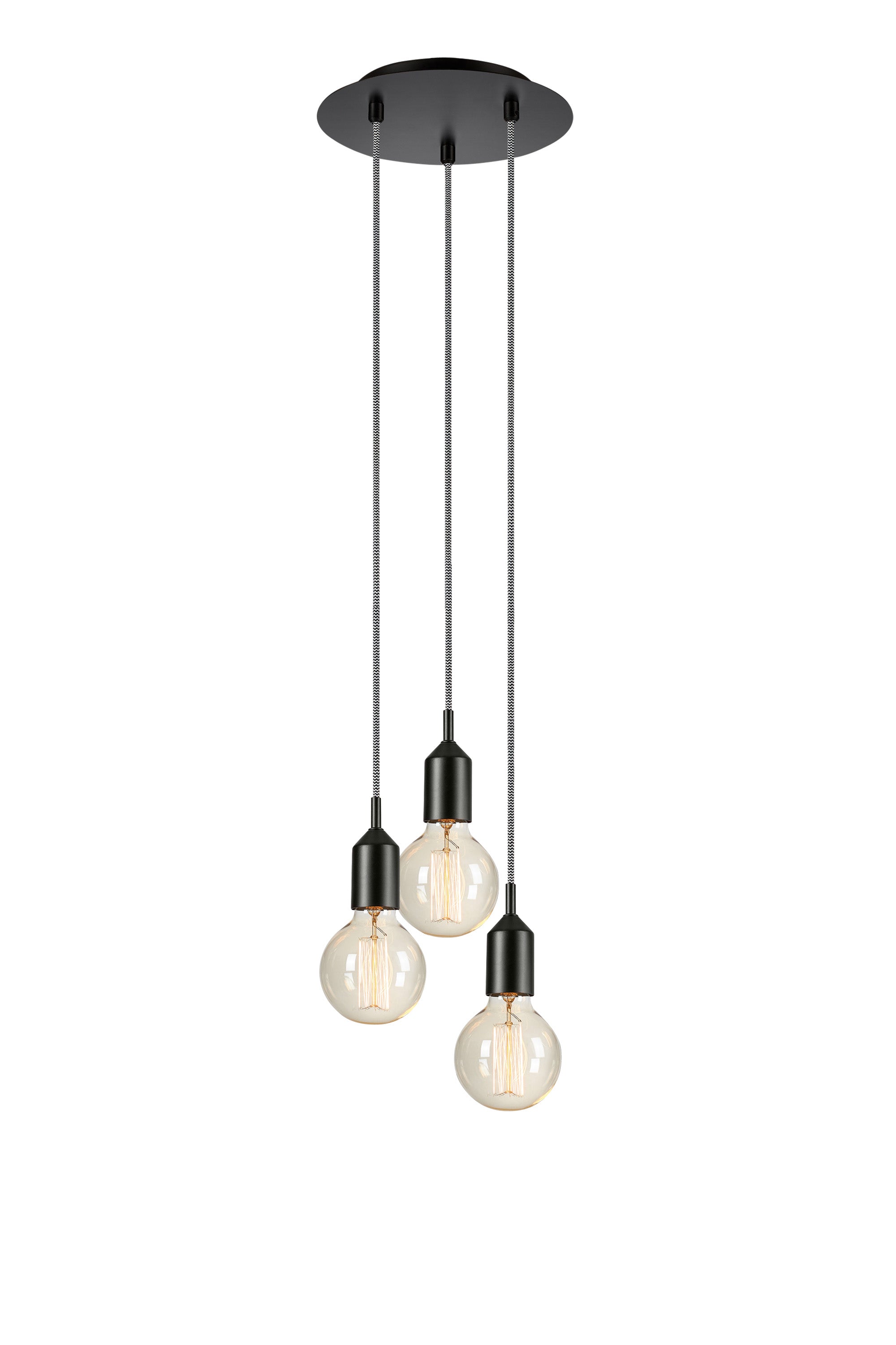 BRONX taklampa 3L Round Black