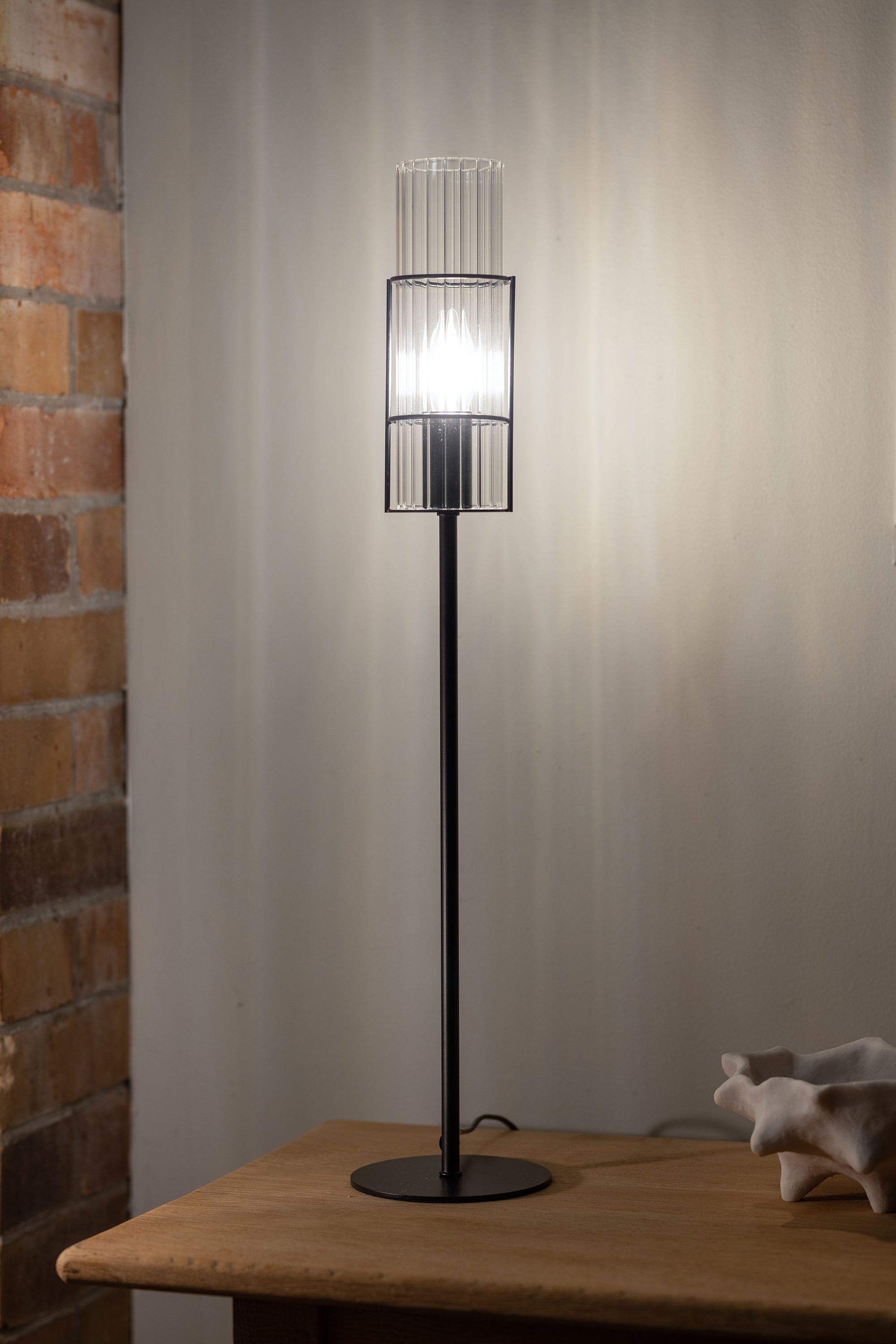 TUBO bordslampa 1L 65cm Black/Clear
