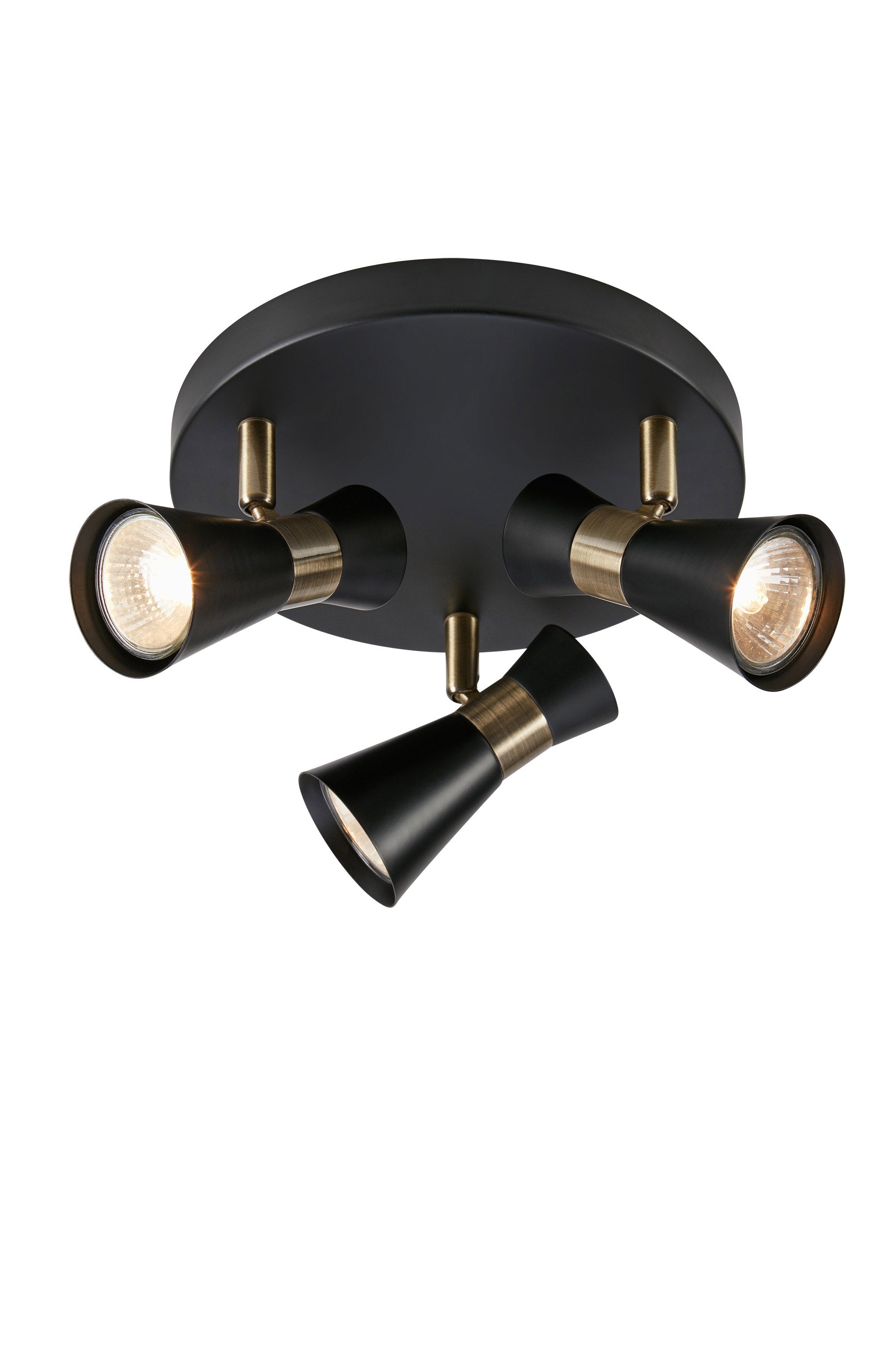 FOLIE kattovalaisin Round 3L Black/Antique Brass