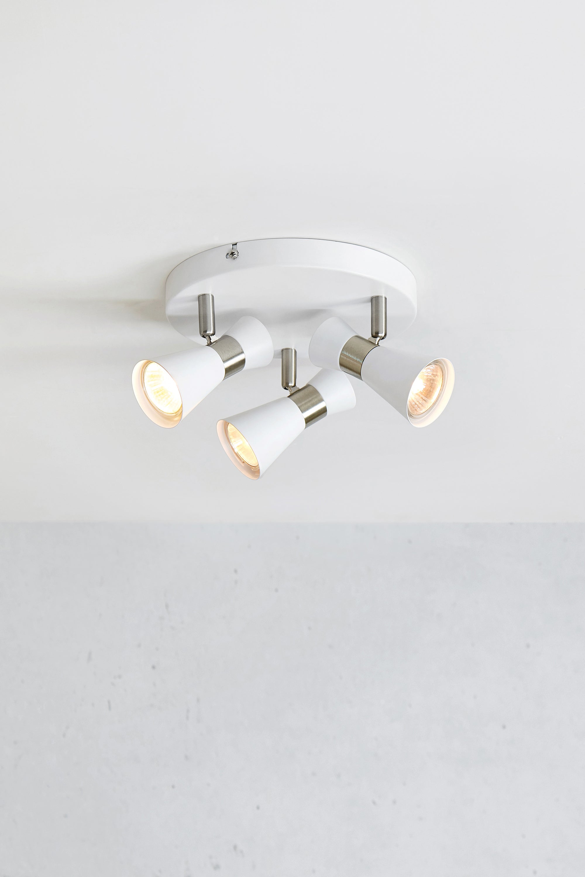 FOLIE taklampa Round 3L White/Satin Nickel