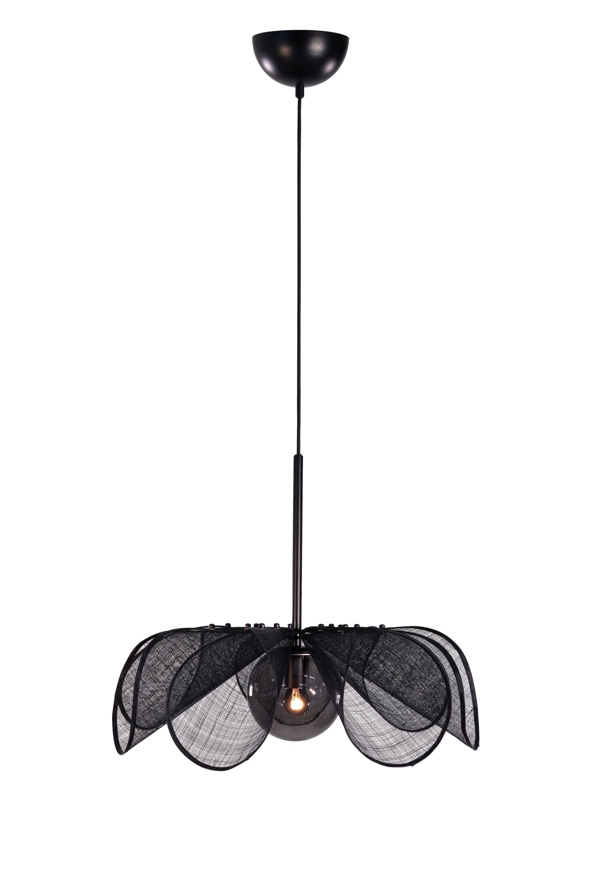 STYRKA taklampa 1L 63cm Black/Smoke