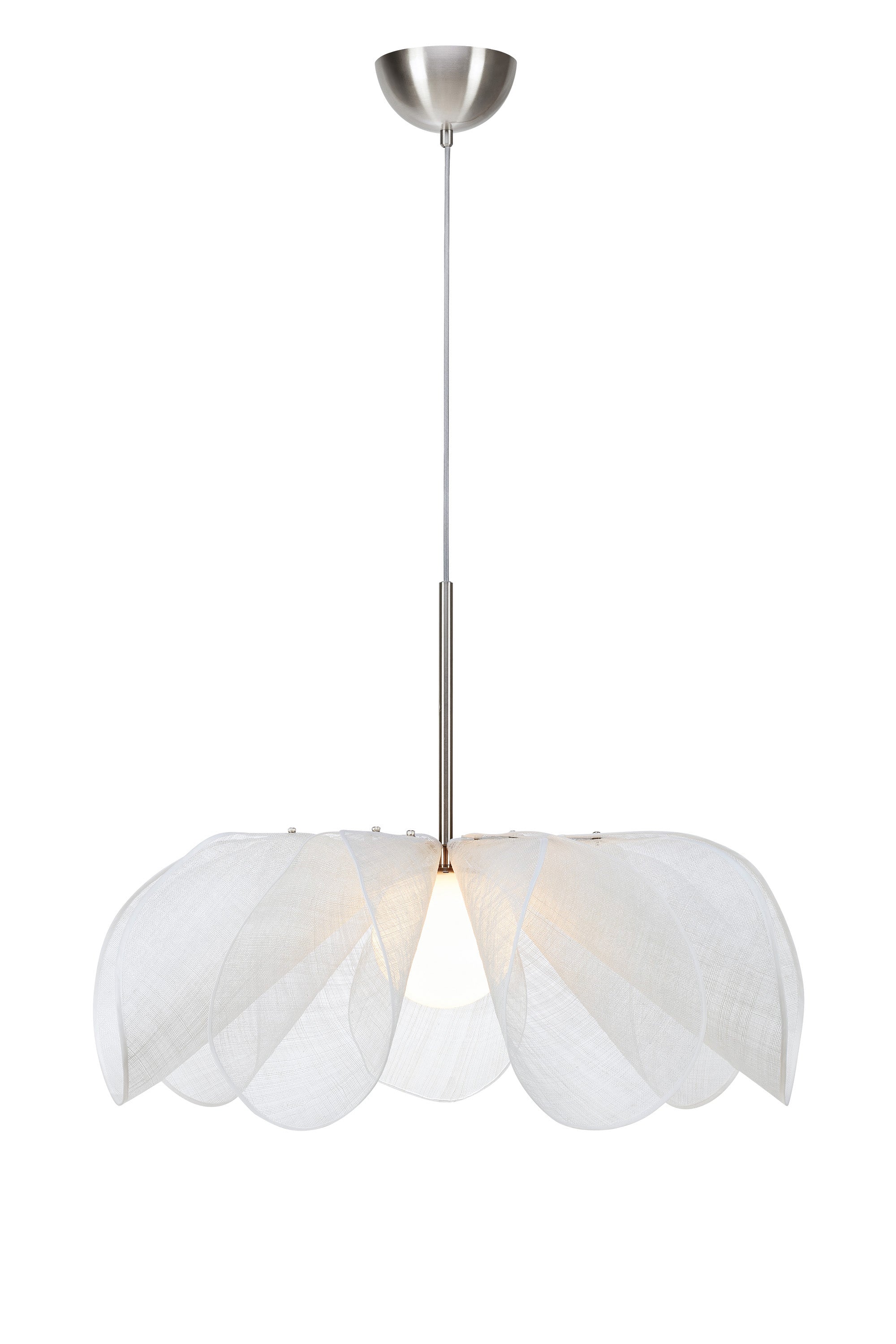 STYRKA taklampa 1L 75cm Satin Nickel/White