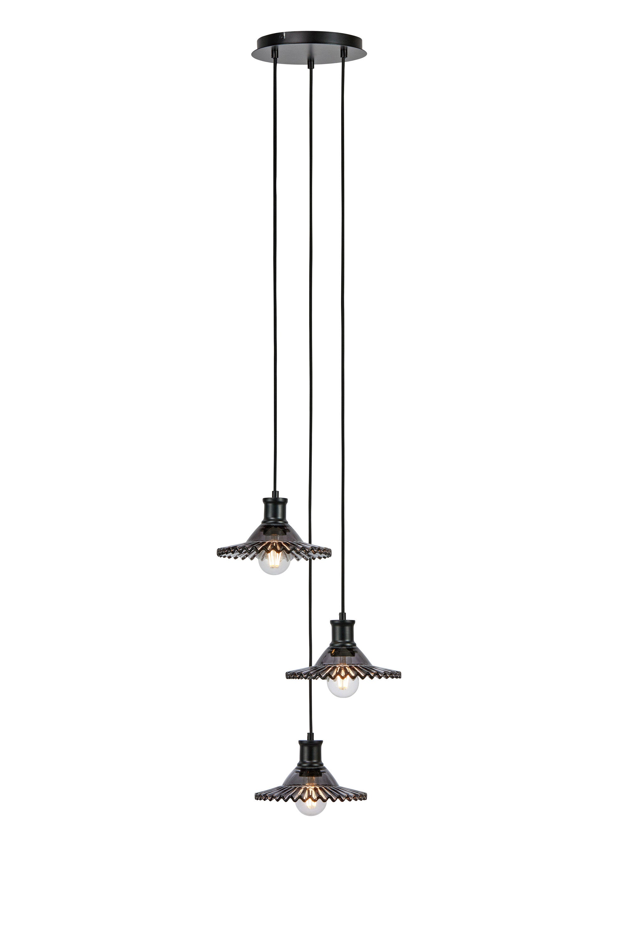 NOVIA taklampa 3L Black/Smoke