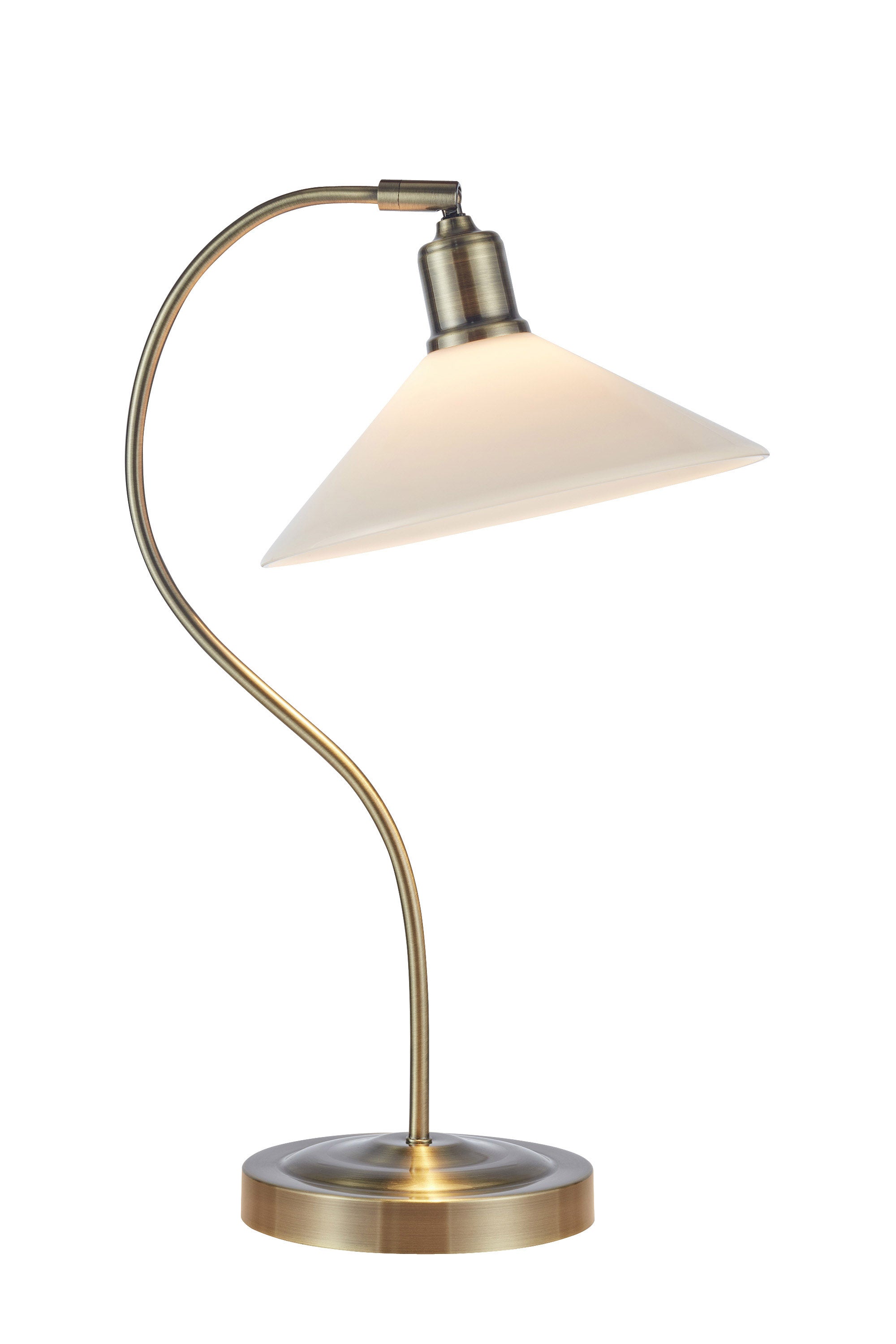 VELA bordslampa 1L Antique Brass/Shiny White