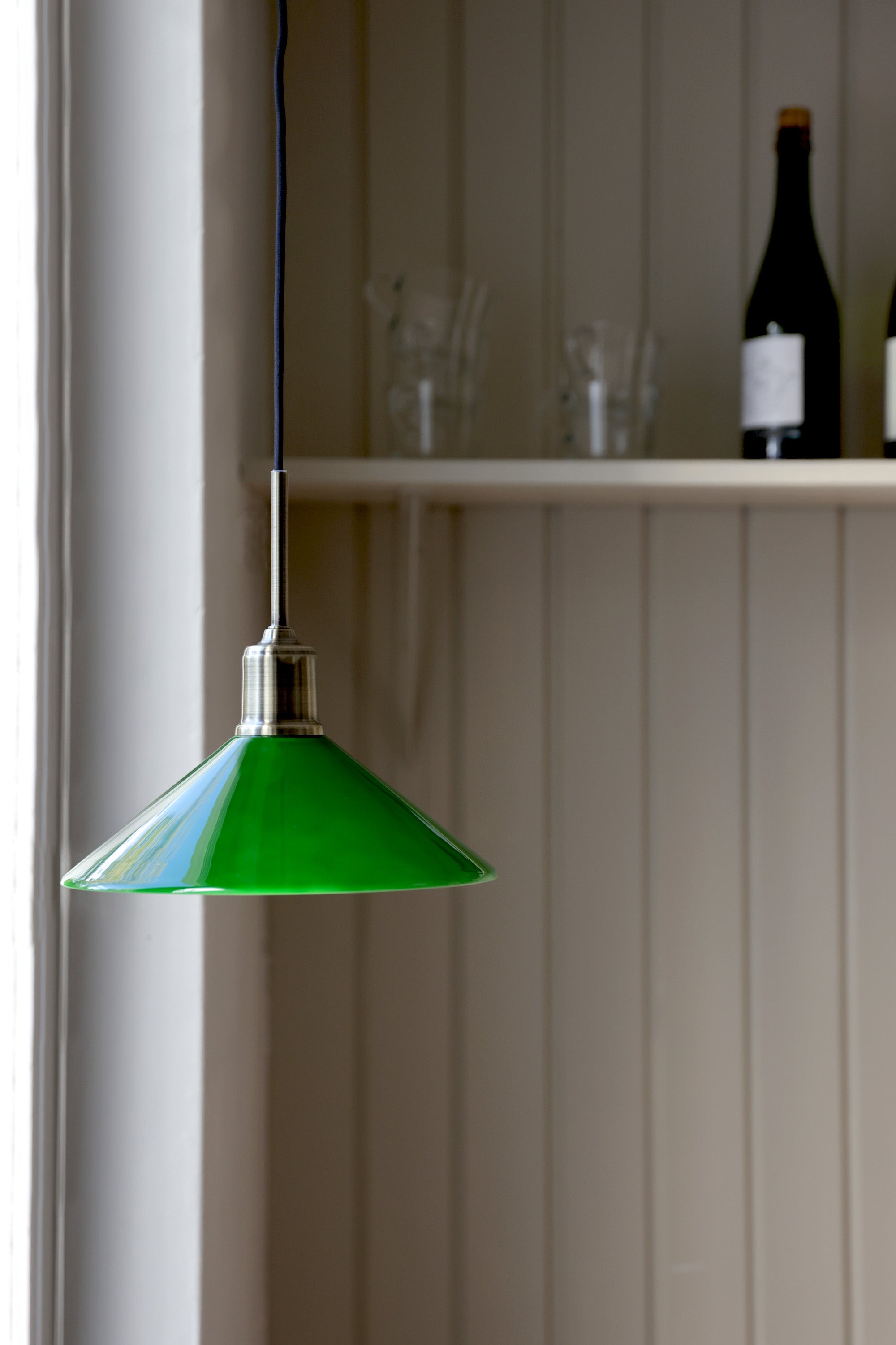 VELA taklampa 1L Antique Brass/Green
