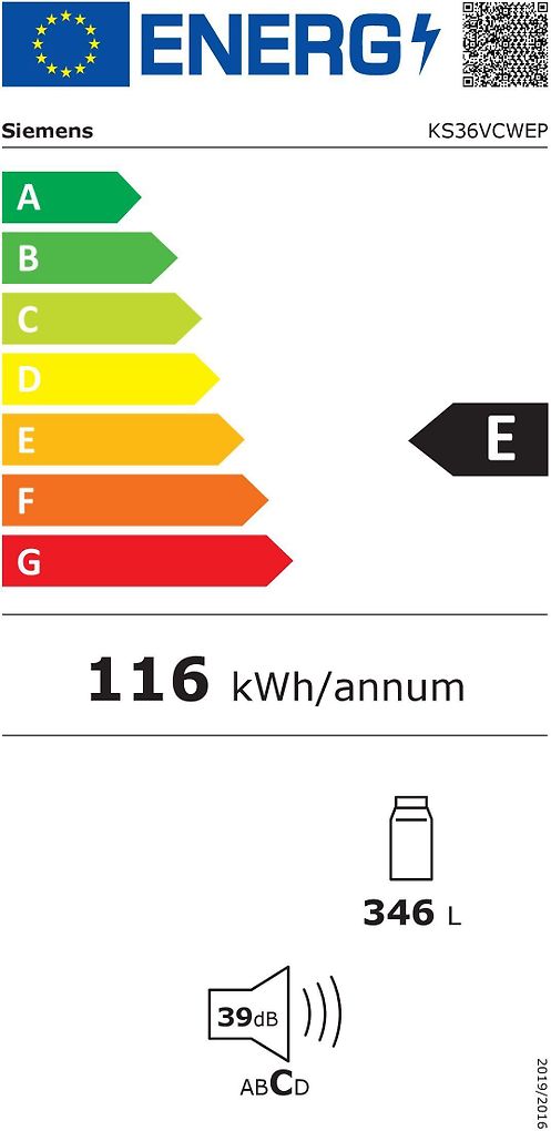 Siemens KS36VCWEP iQ500 kylskåp