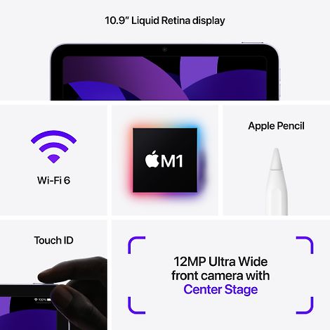 Apple iPad Air M1 (5th Gen) 64GB Wi-Fi tähtivalkea