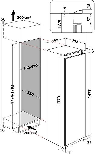Whirlpool ARG 180701 kylskåp integrerbart