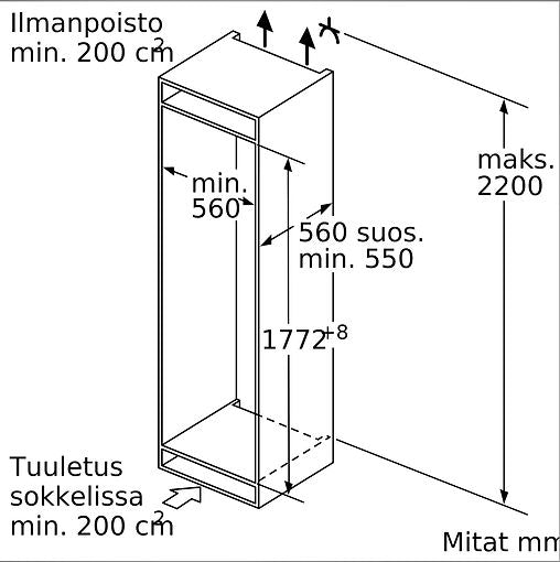 Bosch KIR81AFE0 kylskåp integrerbart