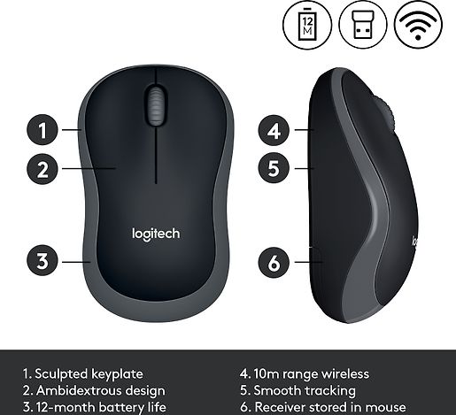 Logitech M185 - trådlös mus