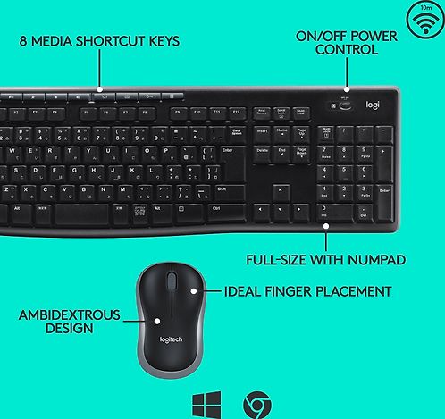 Logitech MK270 - trådlöst tangenbord och mus