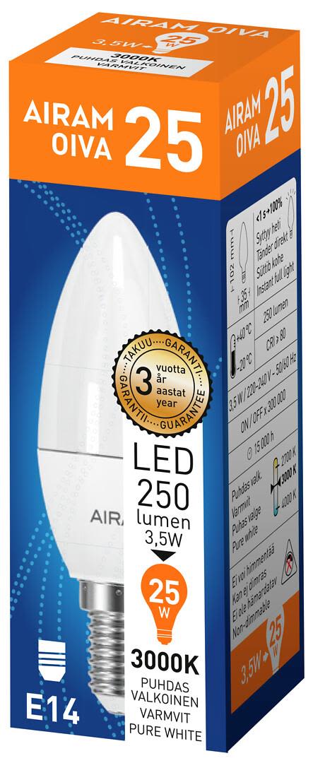 Airam LED C35 830 250lm E14 OIVA OP