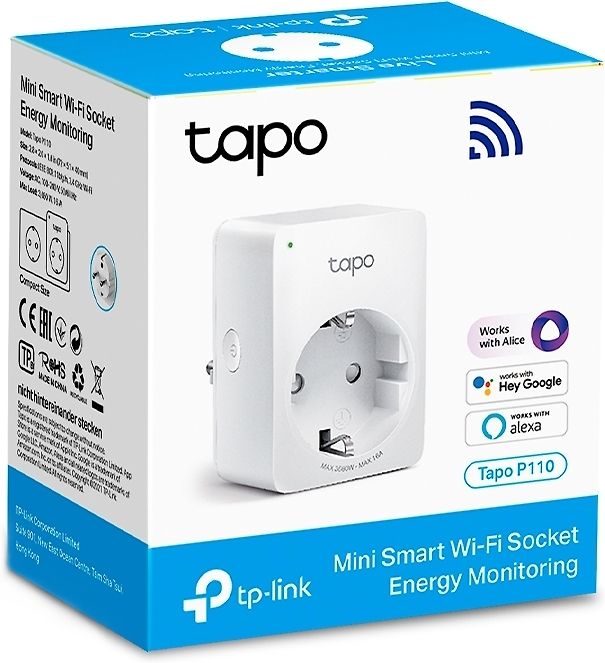 TP-LINK Tapo P110 - fjärrstyrt WiFi strömuttag (med förbrukningsmätare)