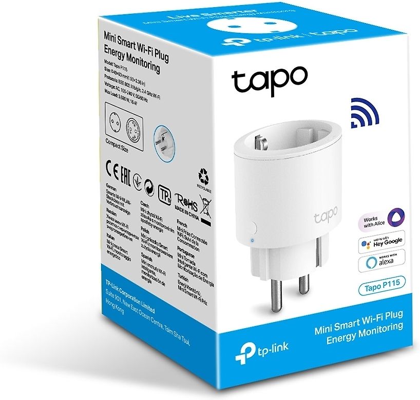 TP-LINK Tapo P115 - fjärrstyrt WiFi strömuttag (med förbrukningsmätare)