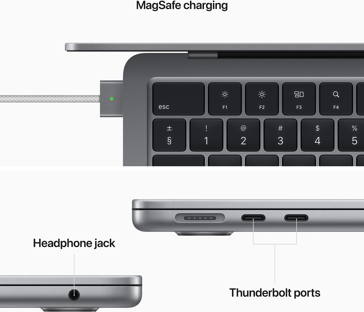 Apple MacBook Air M2 256 Gt 2022 -kannettava, tähtiharmaa
