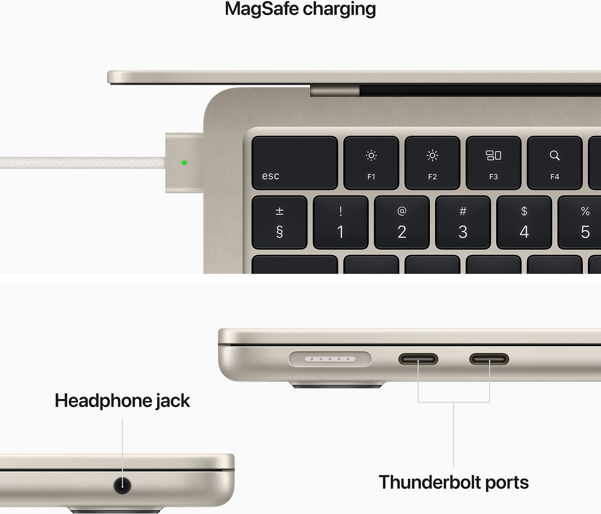 Apple MacBook Air M2 256 Gt 2022 -kannettava, tähtivalkea