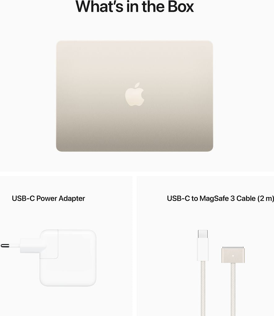 Apple MacBook Air M2 256 Gt 2022 -kannettava, tähtivalkea