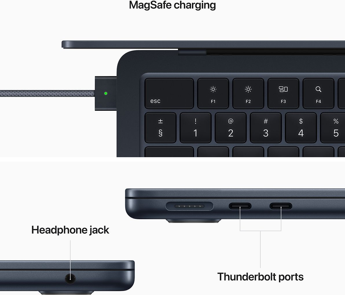 Apple MacBook Air M2 256 Gt 2022 -kannettava, keskiyö
