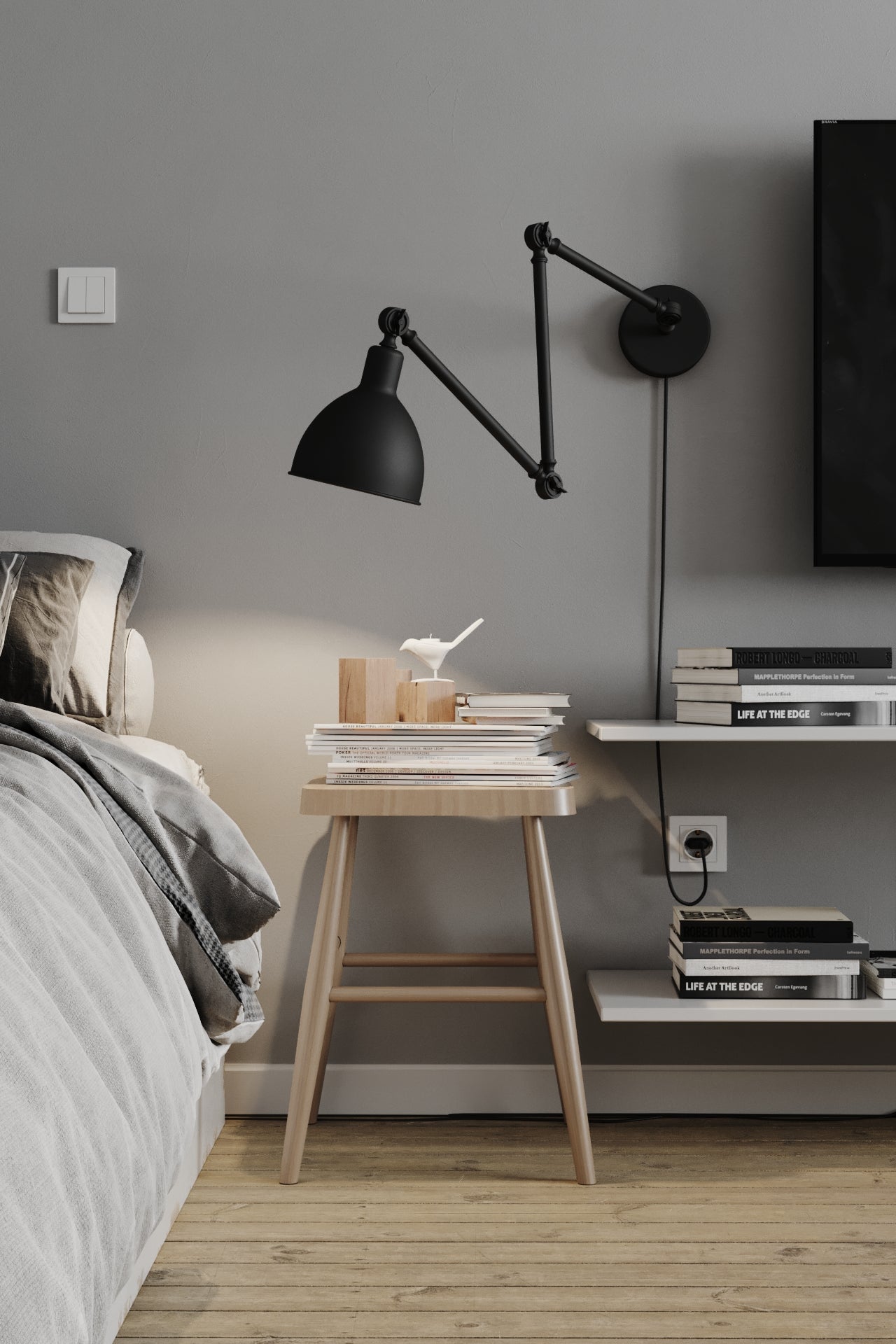 Bazar vägglampa sandvit