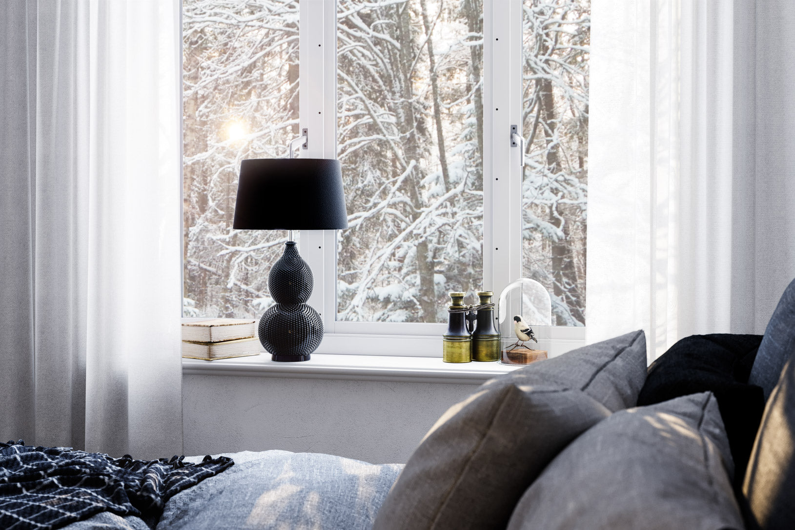 Lofty bordslampa antiksilver