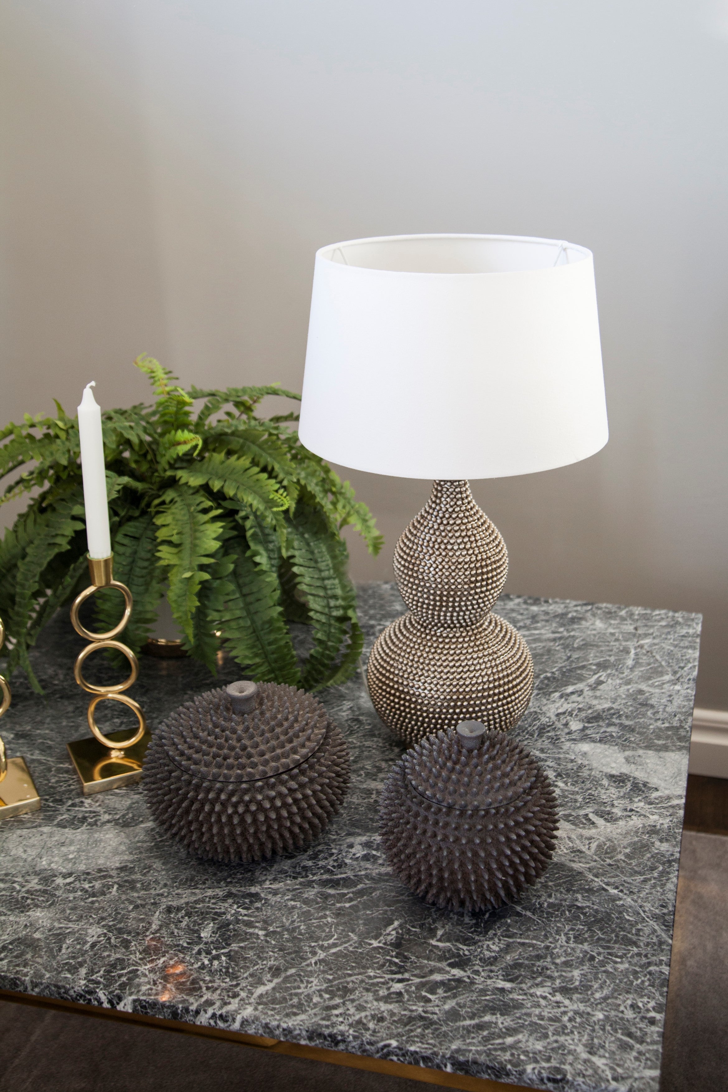 Lofty bordslampa antiksilver